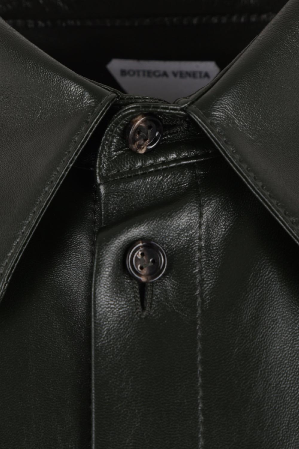 BOTTEGA VENETA Giacca-camicia A Maniche Corte In Pelle Lucida