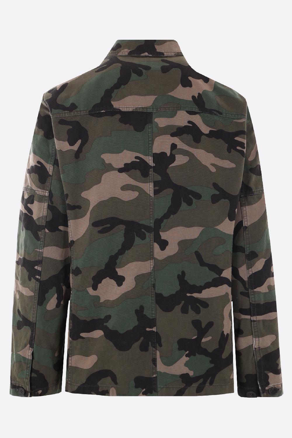 VALENTINO GARAVANI Giacca-camicia In Canvas Camouflage Con V Detail
