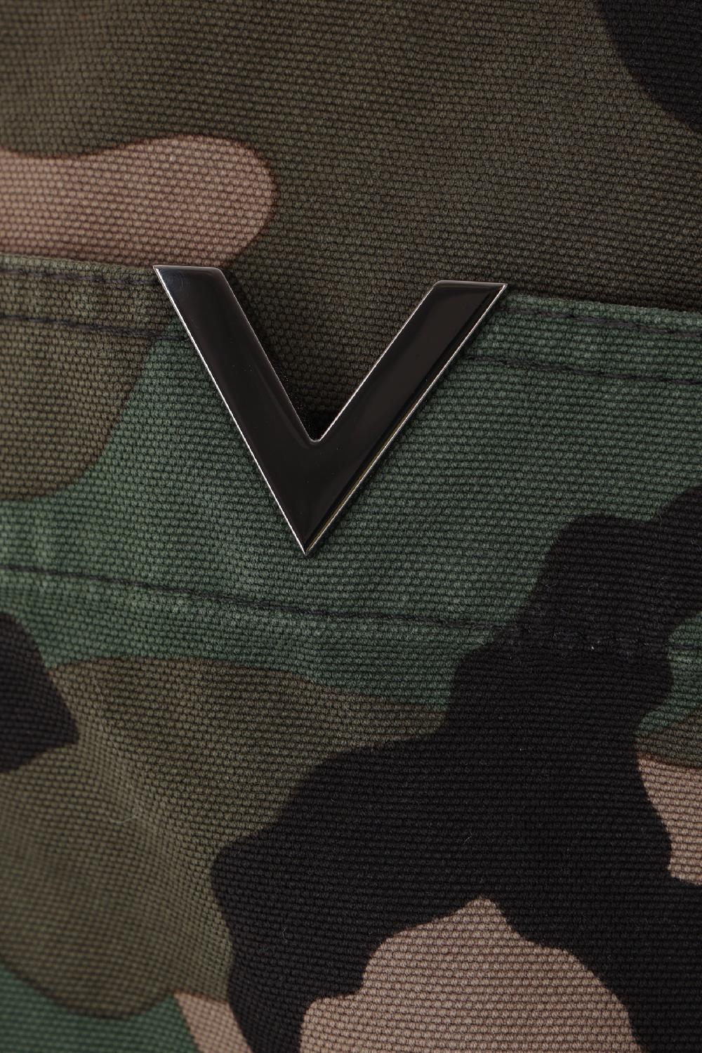 VALENTINO GARAVANI Giacca-camicia In Canvas Camouflage Con V Detail