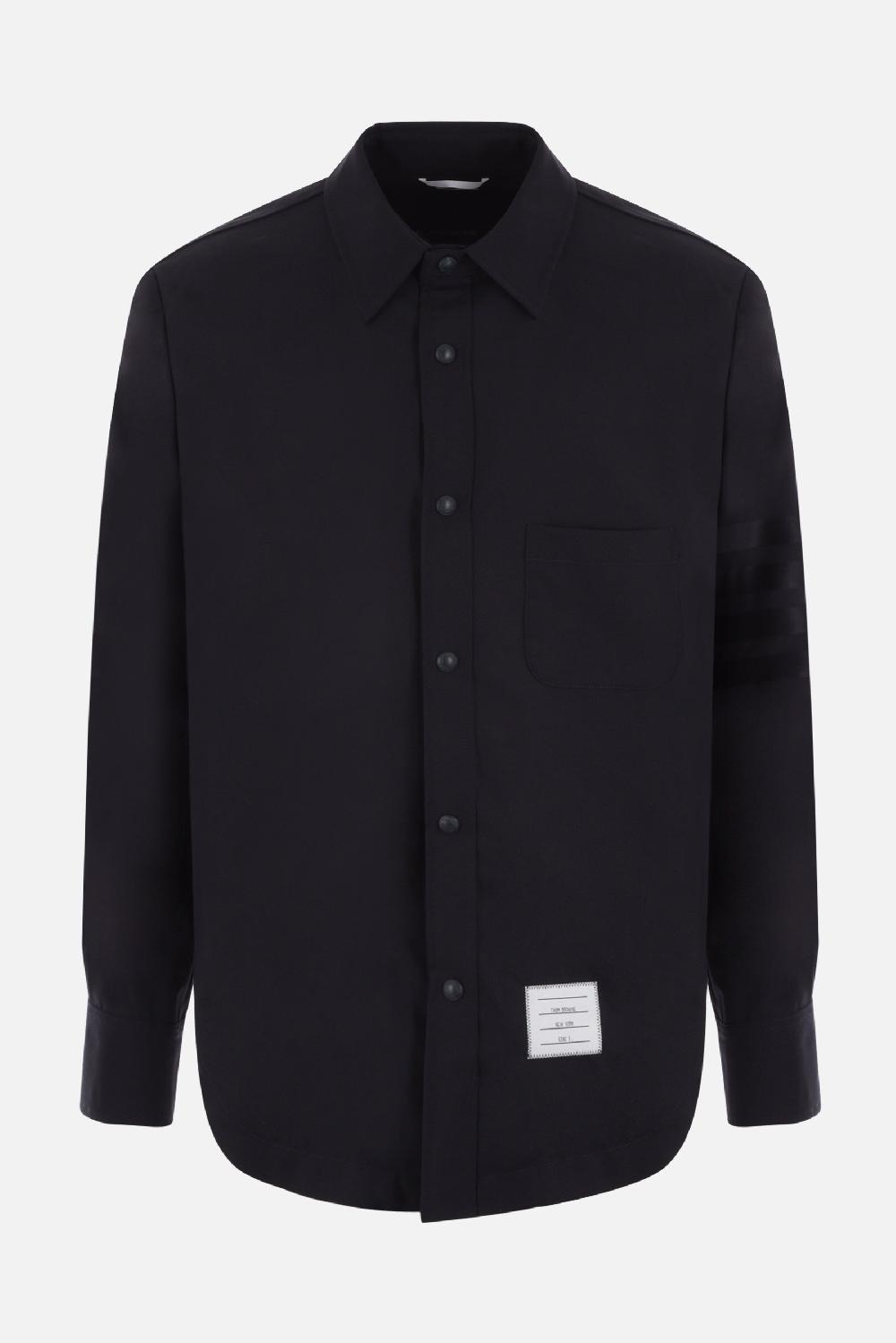 THOM BROWNE giacca-camicia in lana con dettaglio 4-bar