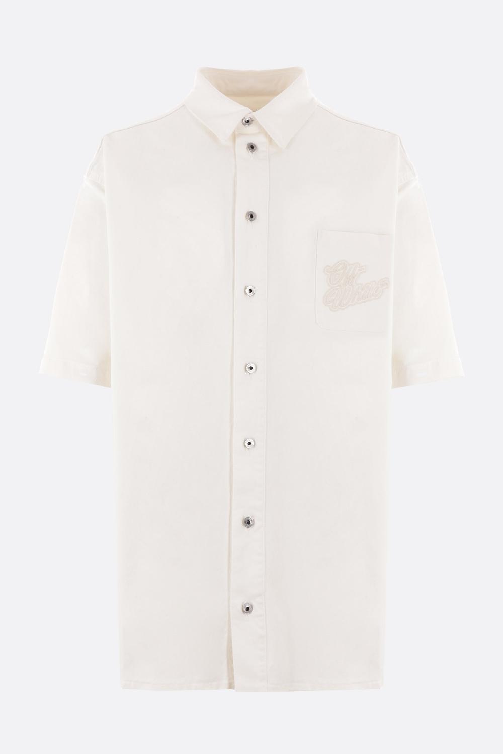 OFF WHITE Giacca-camicia Oversize In Denim Ricamo Logo 90's