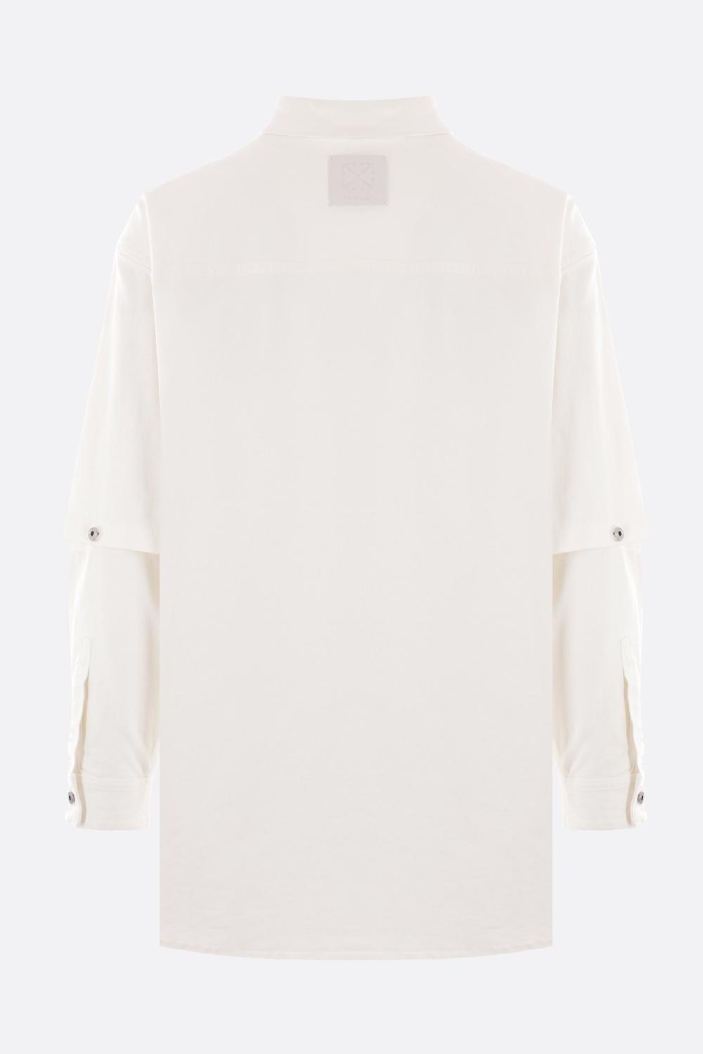 OFF WHITE Giacca-camicia Oversize In Denim Ricamo Logo 90's