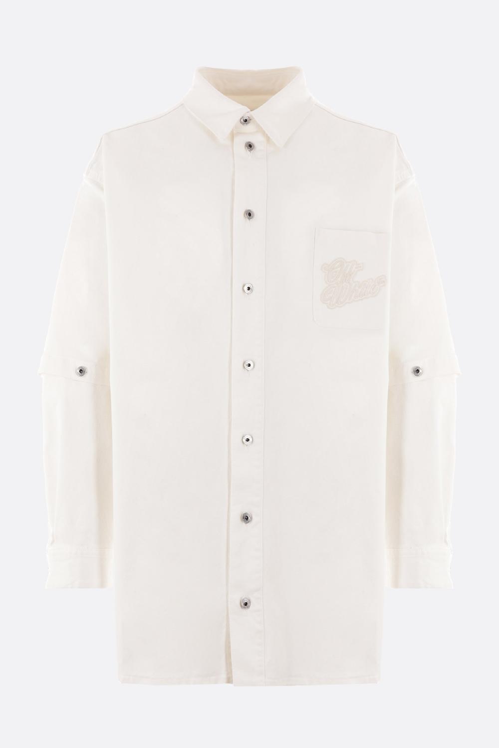 OFF WHITE giacca-camicia oversize in denim ricamo logo 90's