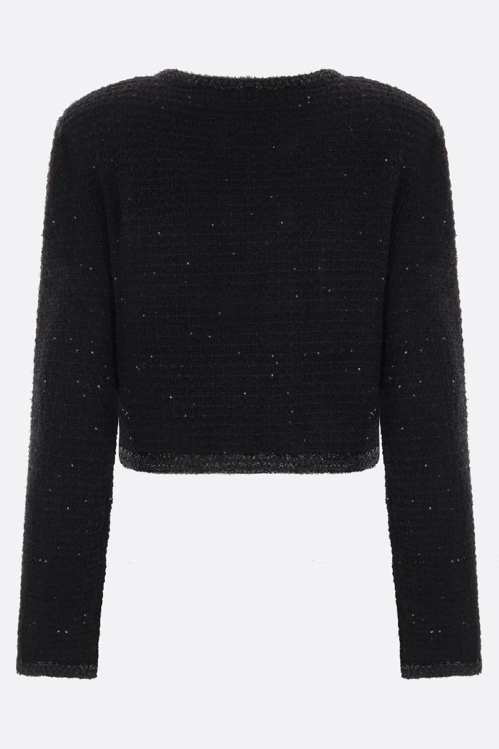 SELF PORTRAIT Giacca Cropped In Maglia Texturizzata