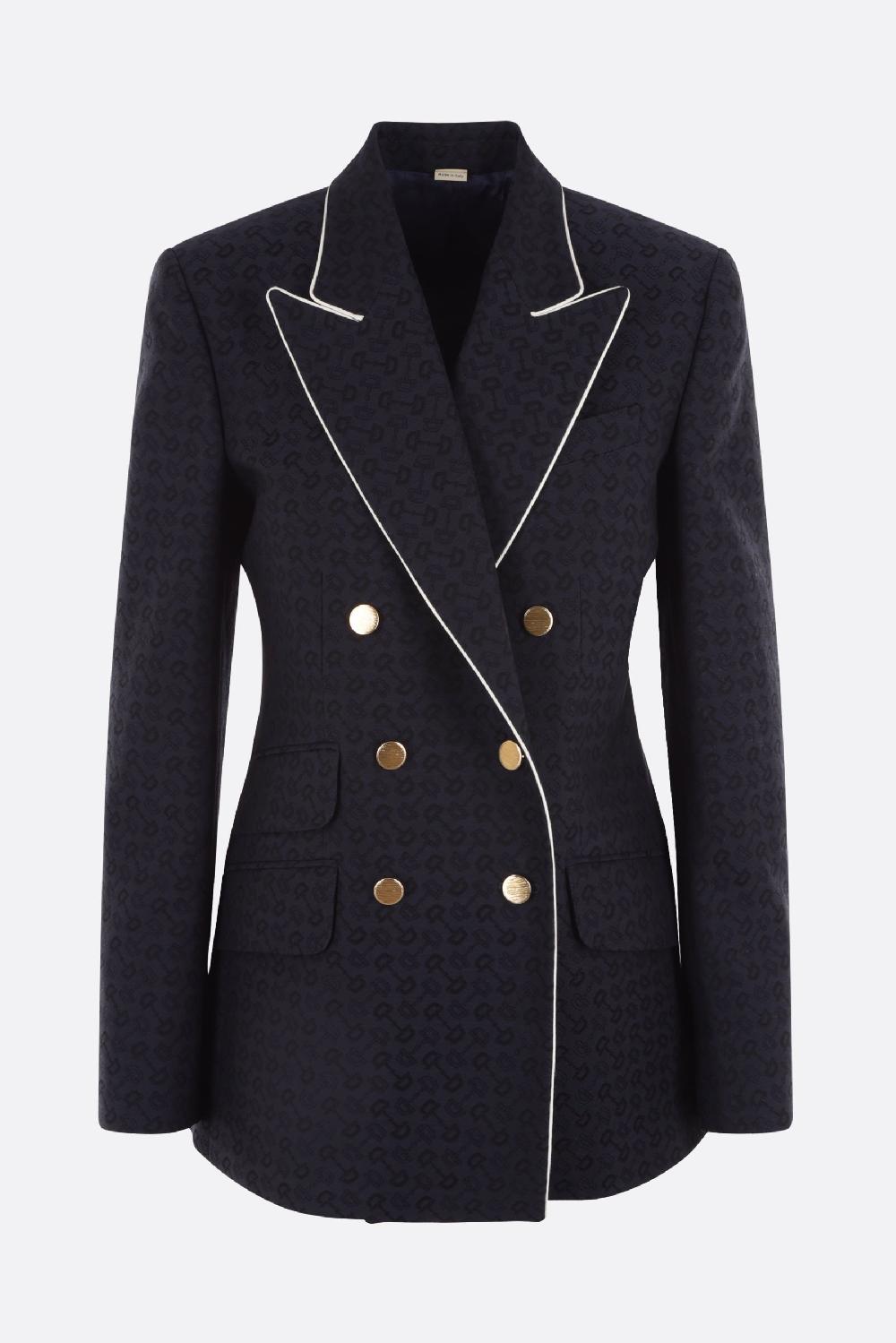 GUCCI giacca doppiopetto in cotone jacquard con Morsetto