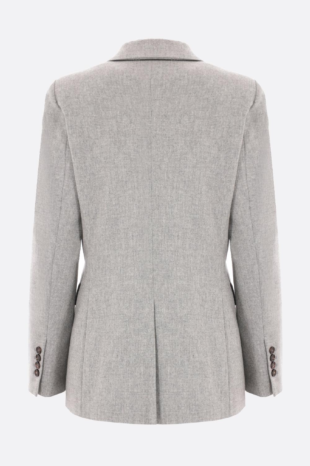 BRUNELLO CUCINELLI Giacca Doppiopetto In Lana Con Monile