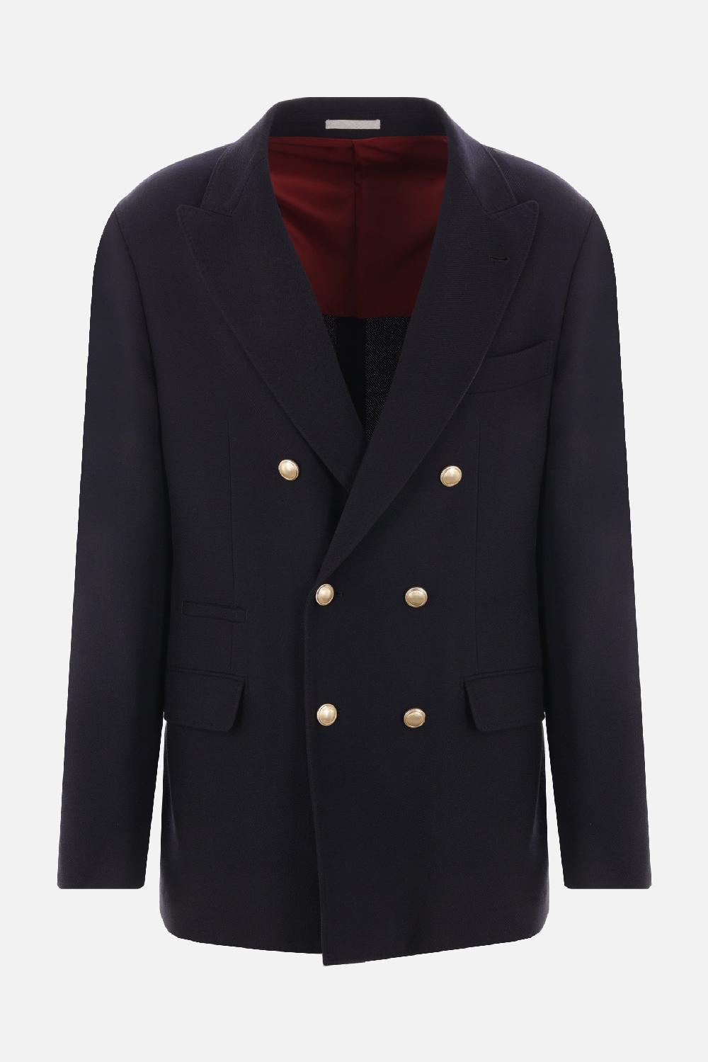 BRUNELLO CUCINELLI giacca doppiopetto in lana stretch