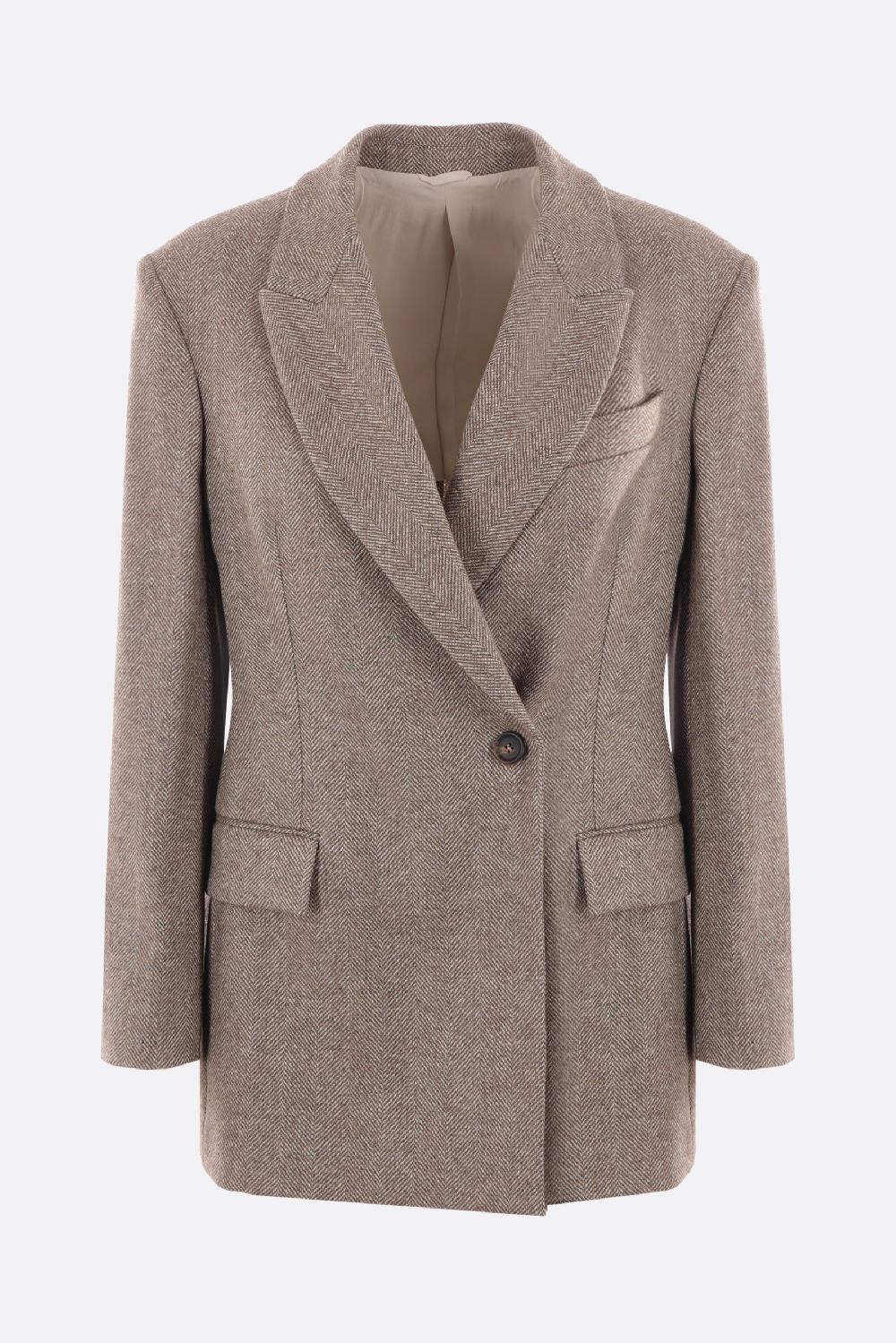 BRUNELLO CUCINELLI giacca doppiopetto in lana techno