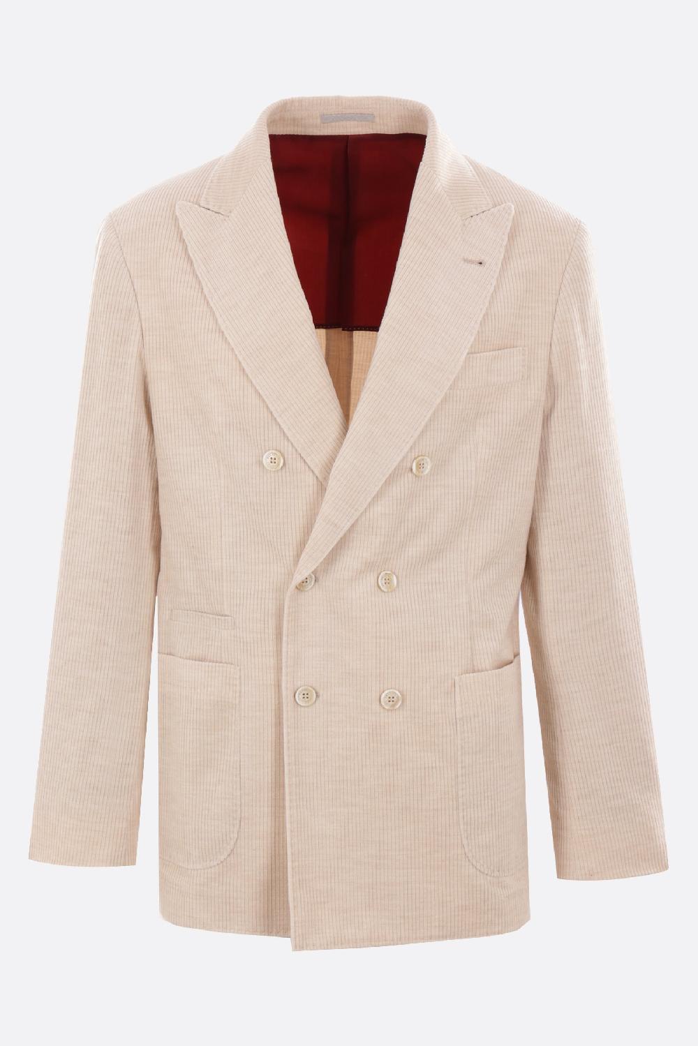 BRUNELLO CUCINELLI giacca doppiopetto in velluto a coste