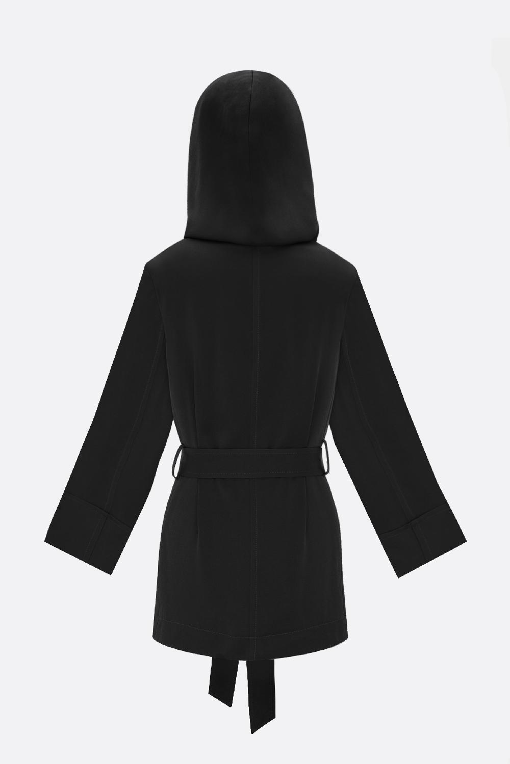 SAINT LAURENT Giacca In Crepe Envers Satin Con Cappuccio