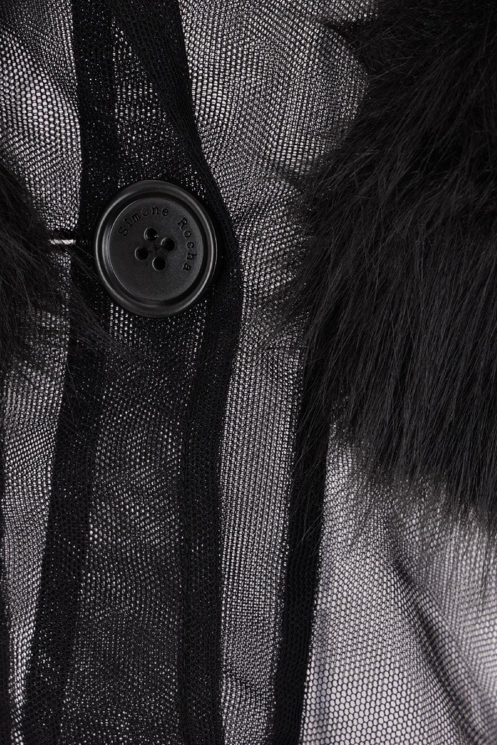 SIMONE ROCHA Giacca In Tulle Trasparente Ed Ecopelliccia