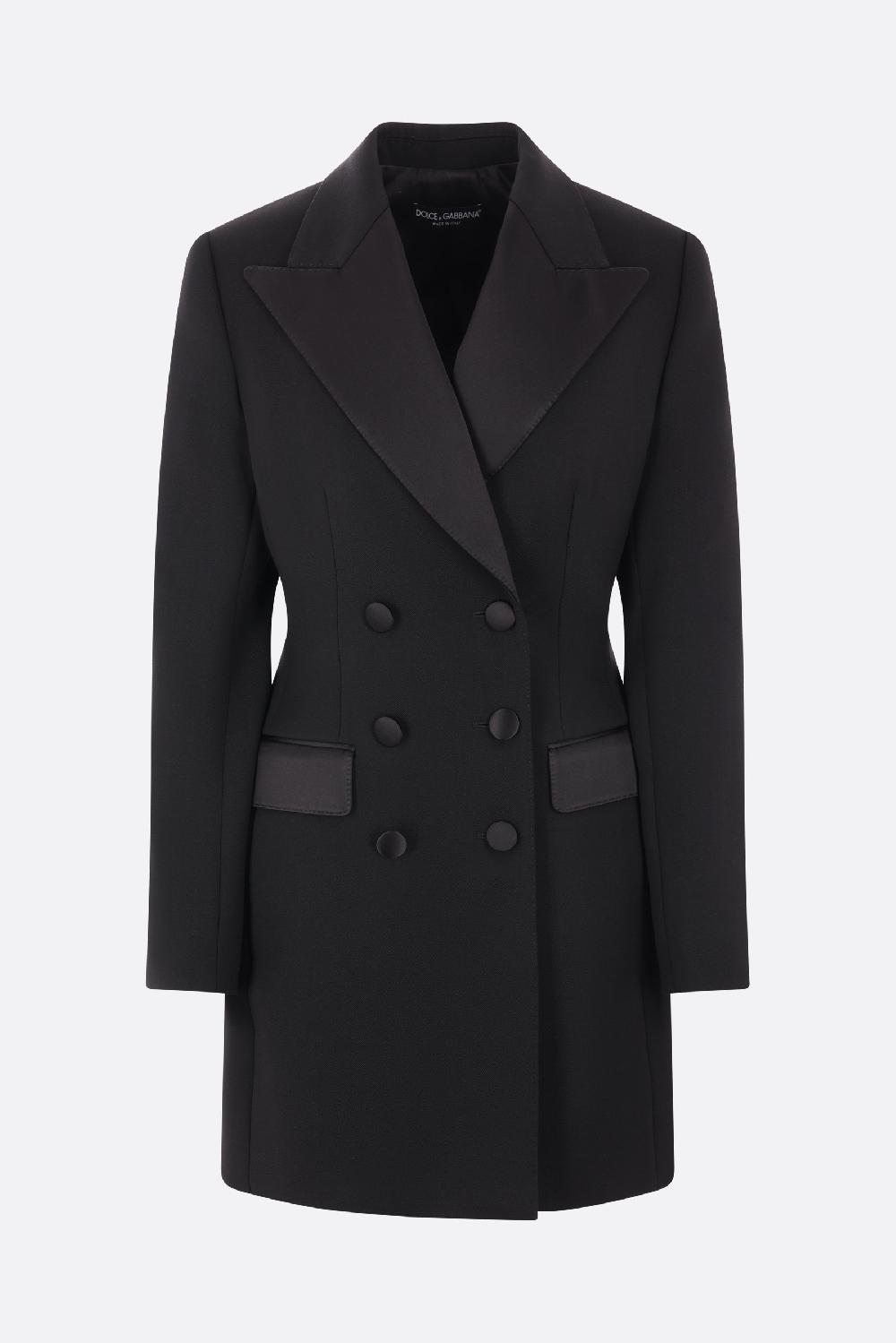 DOLCE & GABBANA giacca lunga tuxedo Dolce in lana stretch