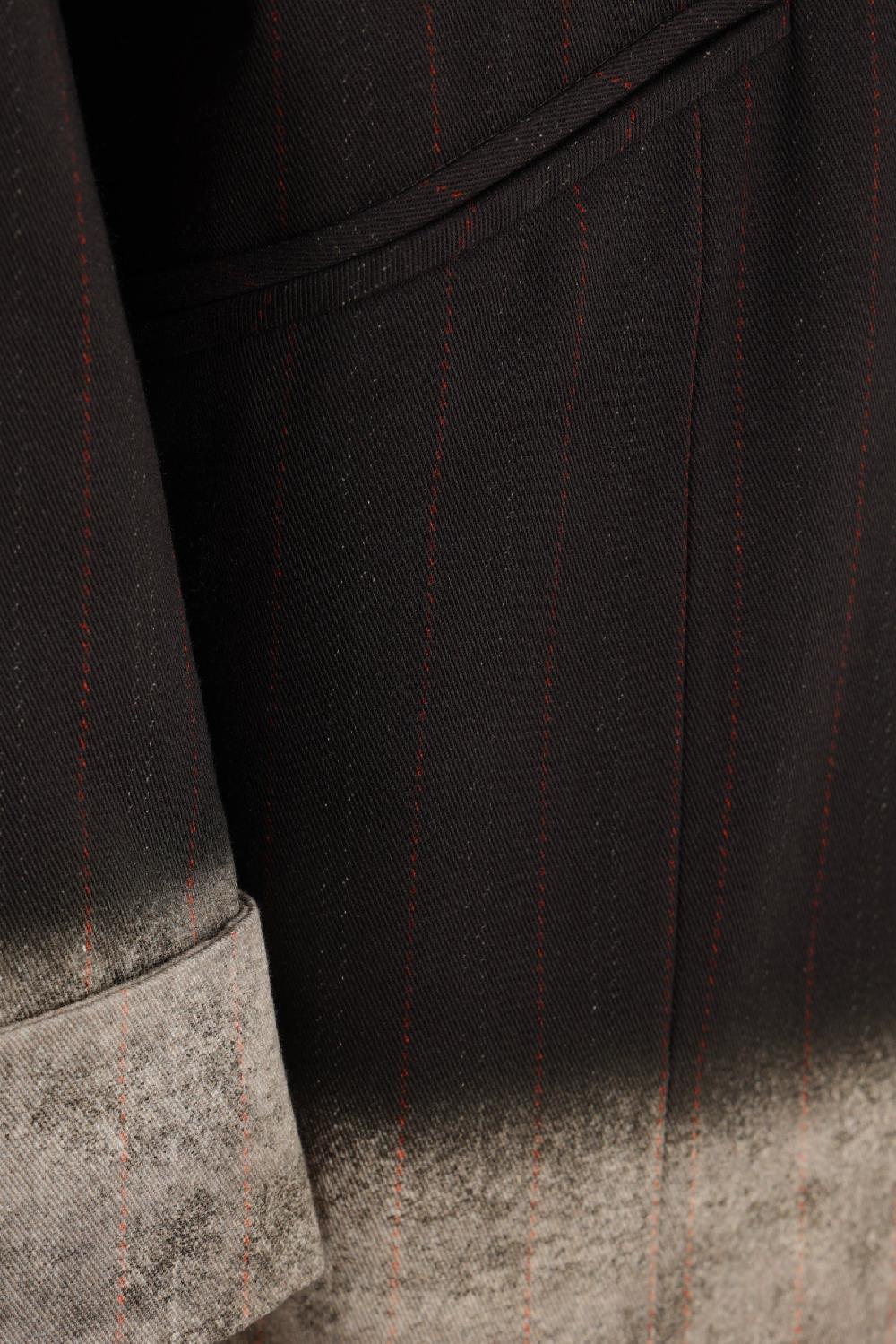 MAISON MARGIELA Giacca Monopetto In Cotone Gessato Trompe L'oeil