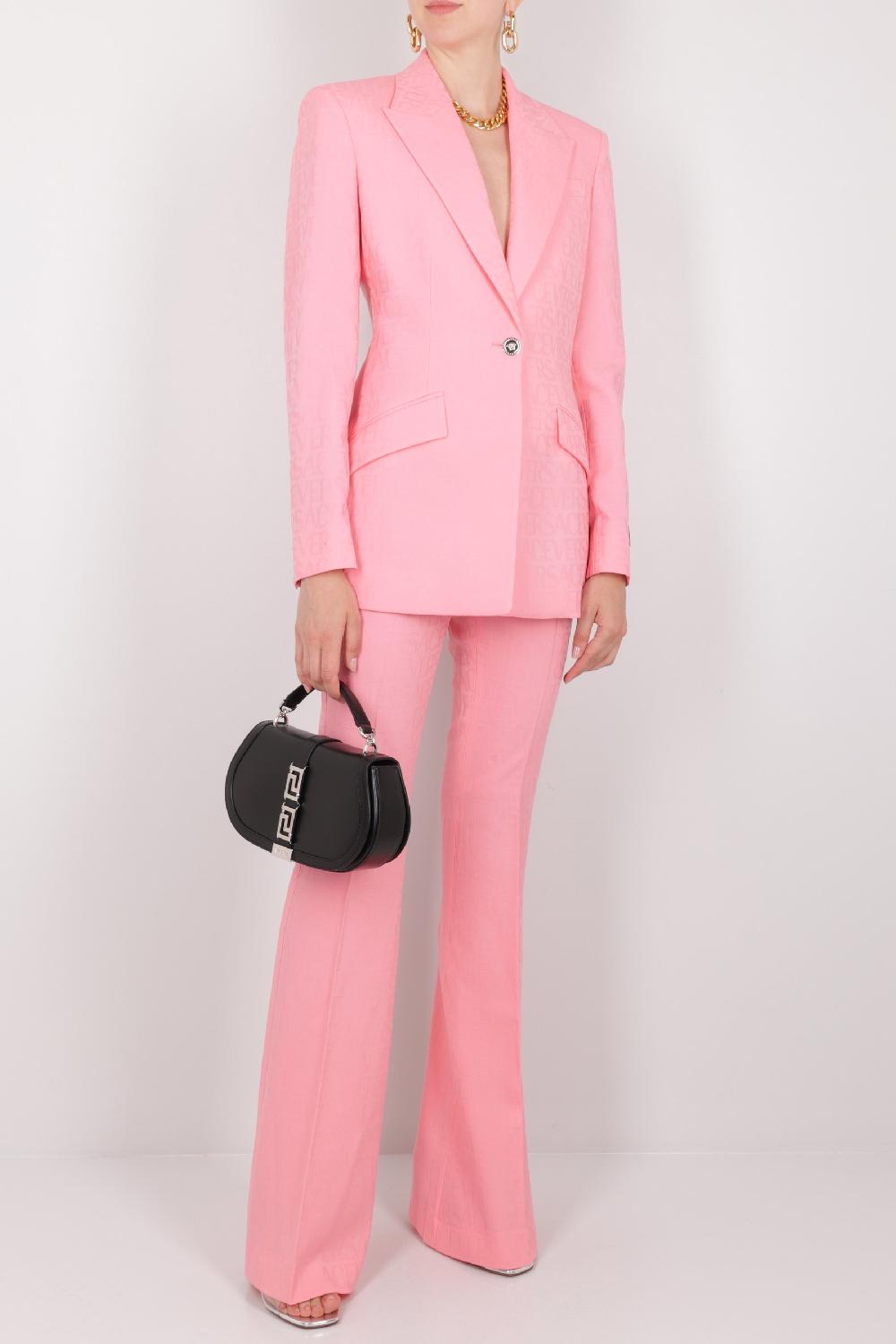 VERSACE Giacca Monopetto In Lana Jacquard Versace Allover