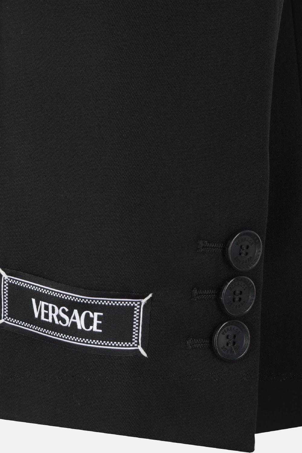 VERSACE Giacca Monopetto Oversize In Gabardine Di Lana