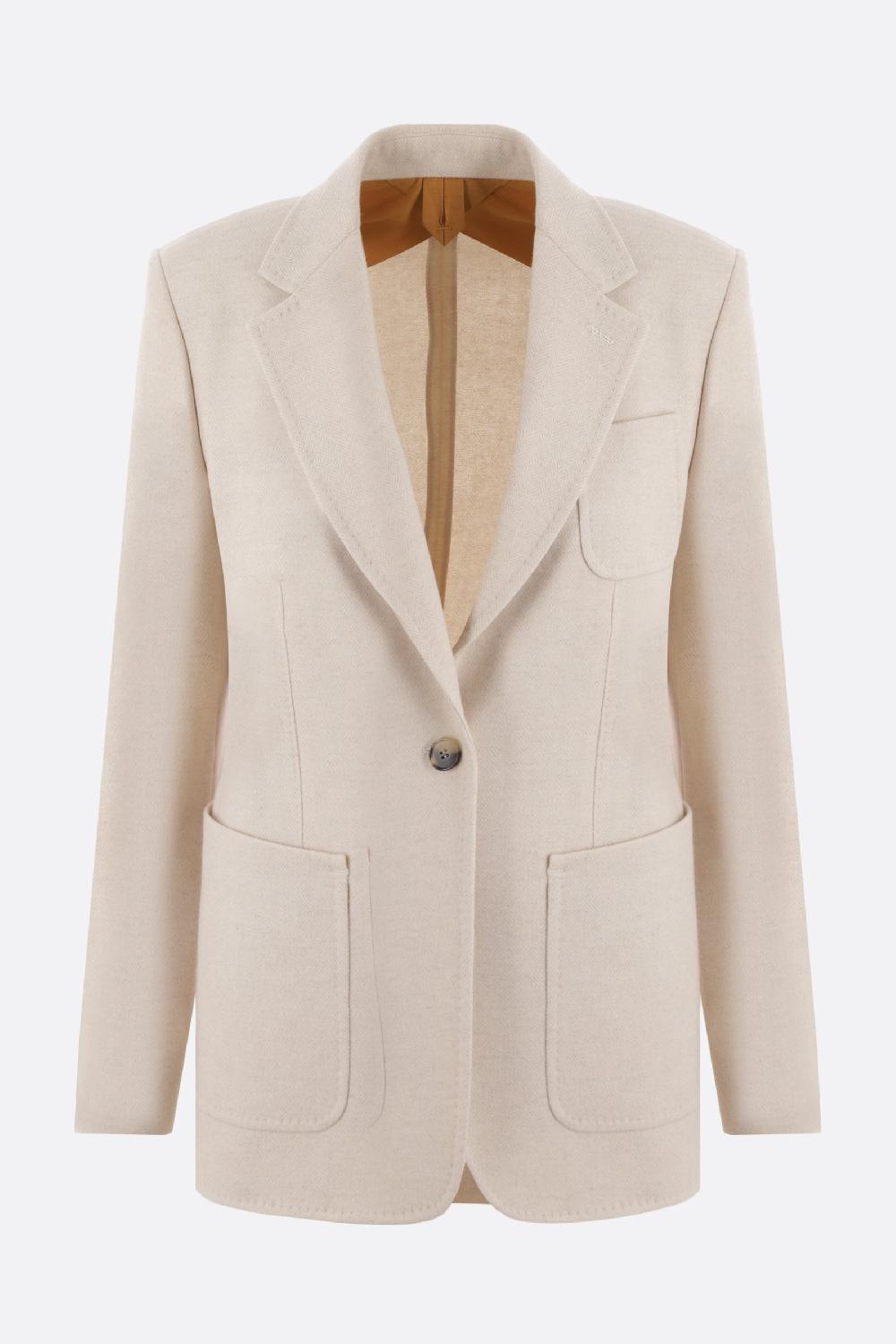 MAX MARA giacca monopetto Vitalba in cashmere spigato