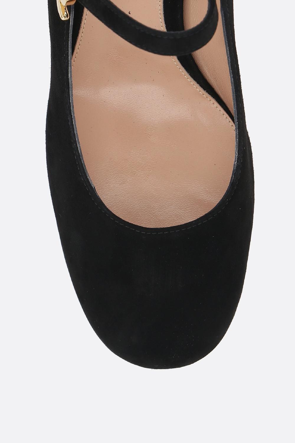 GIANVITO ROSSI Décolleté Mary-jane Ribbon In Suede