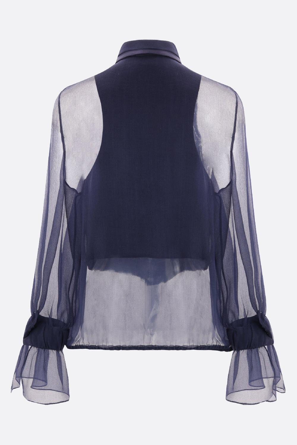 GIORGIO ARMANI Camicia In Organza Con Plastron