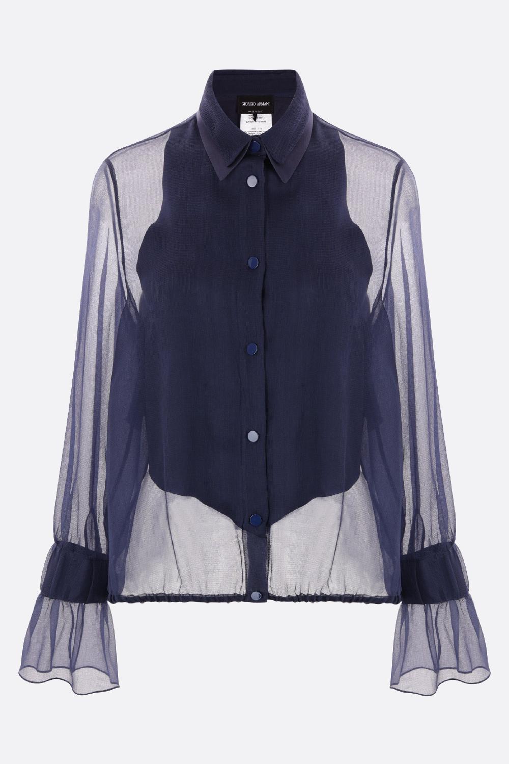 GIORGIO ARMANI camicia in organza con plastron