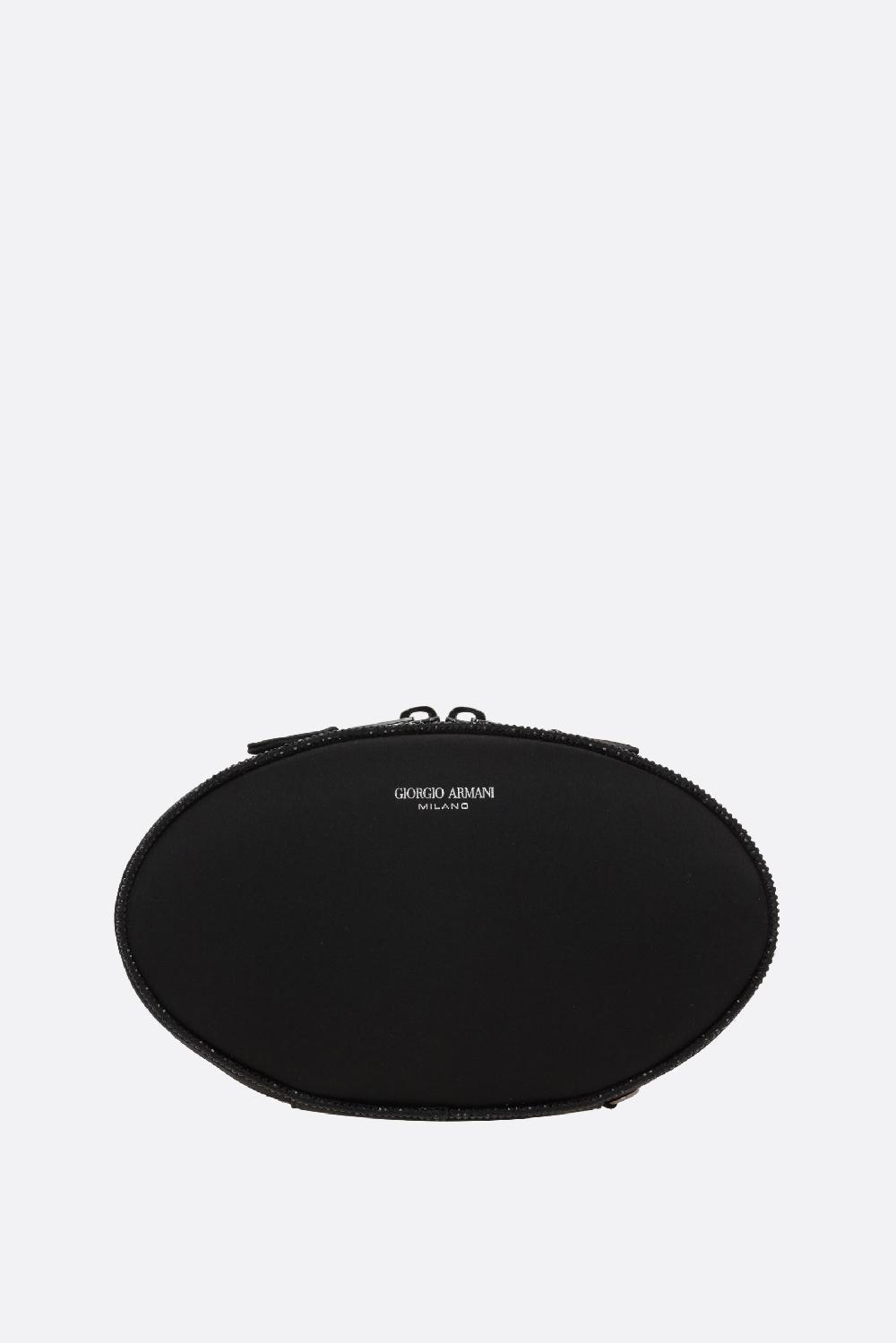 GIORGIO ARMANI clutch ovale in raso con tracolla