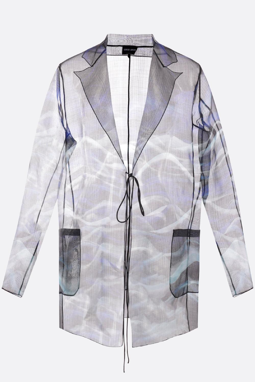 GIORGIO ARMANI giacca monopetto in organza di seta