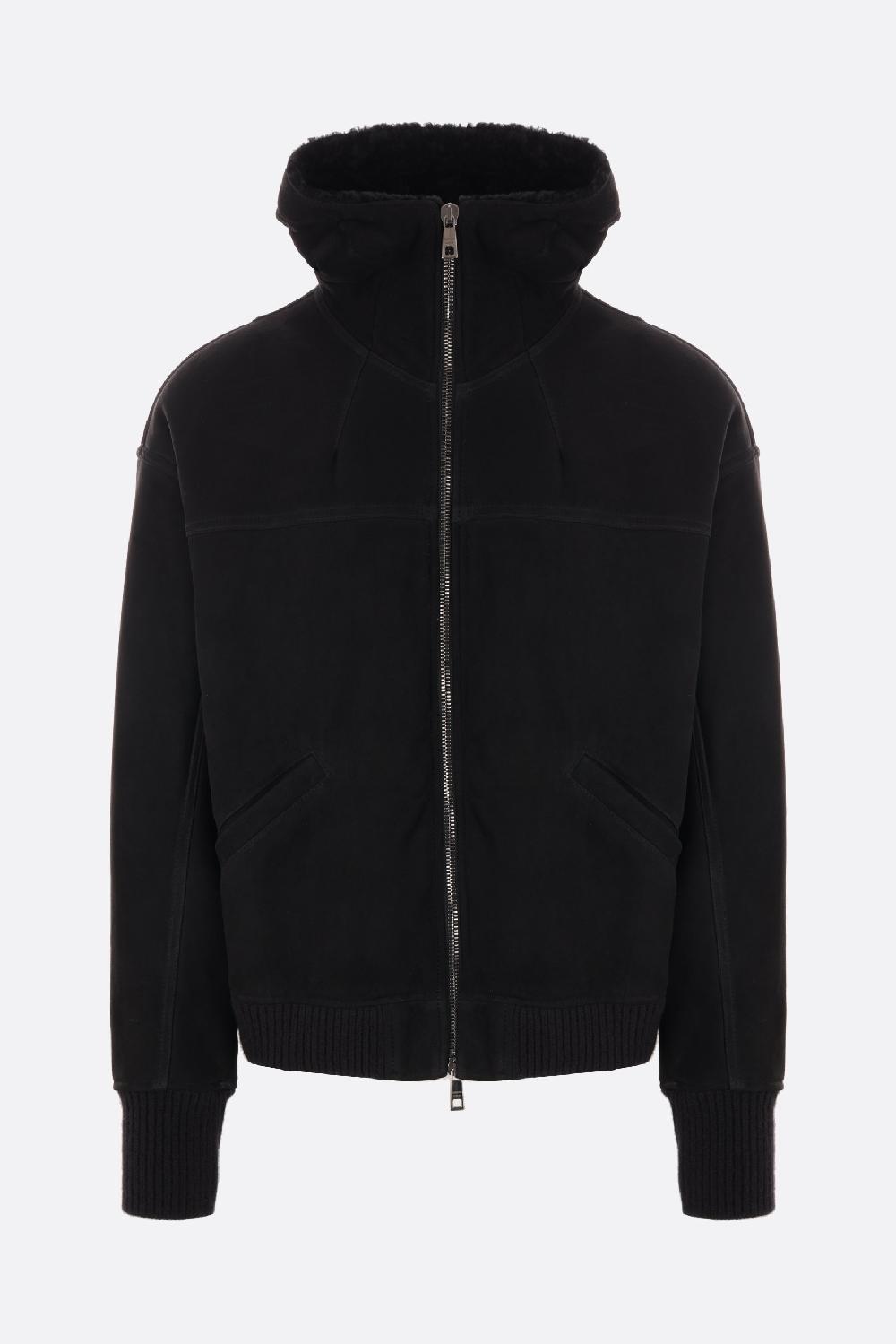 GIORGIO BRATO giubbotto in shearling con cappuccio