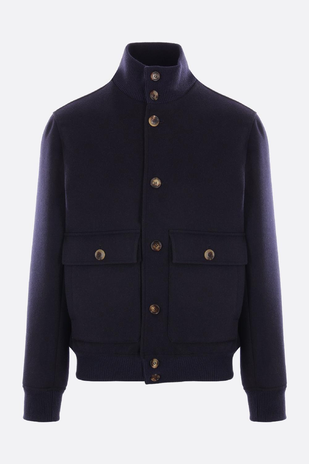 BRUNELLO CUCINELLI giubbotto bomber in beaver double di lana