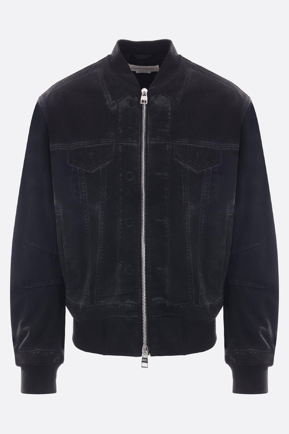 ALEXANDER McQUEEN Giubbotto Bomber In Denim Ghostwash