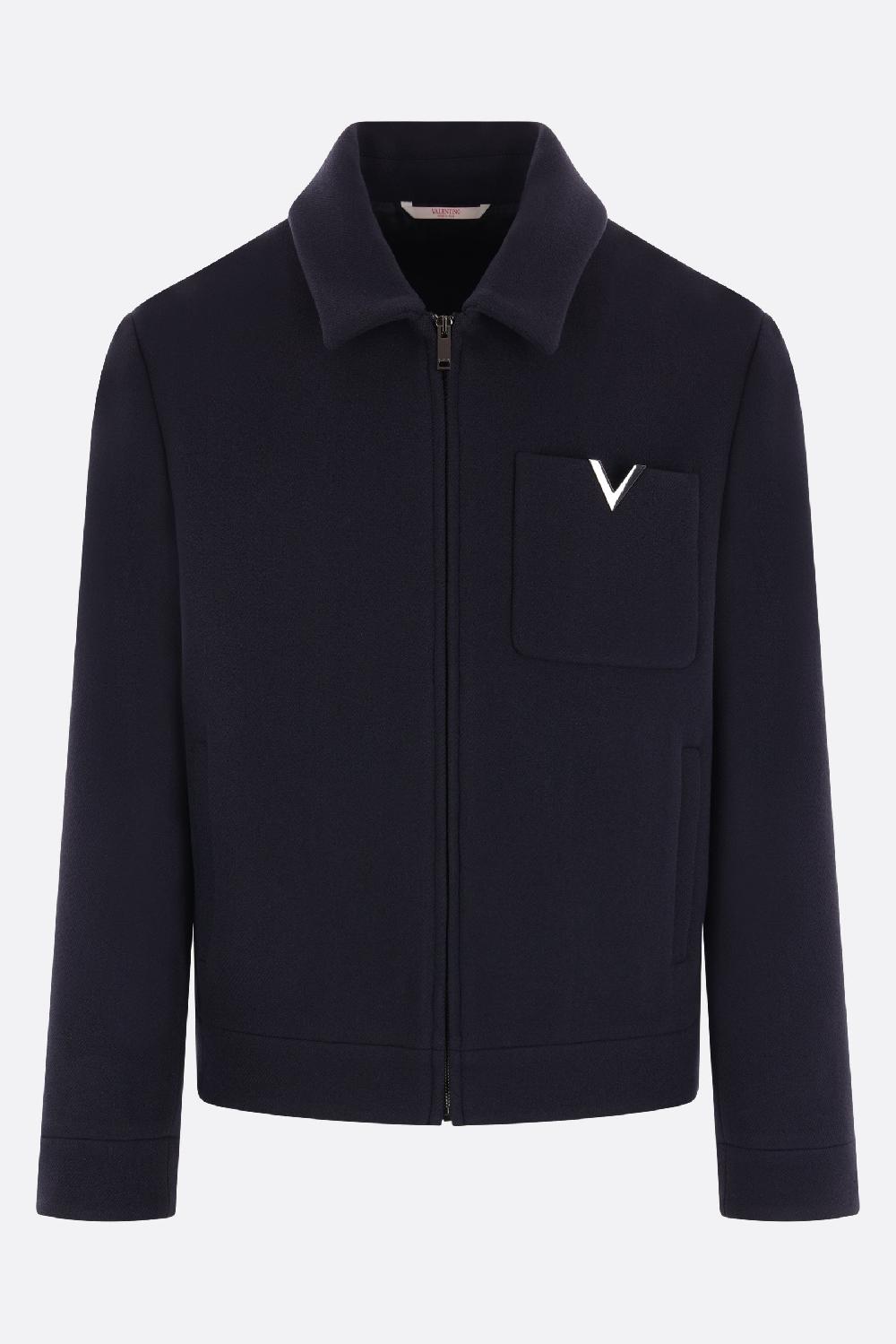 VALENTINO GARAVANI giubbotto full-zip in lana con V Detail