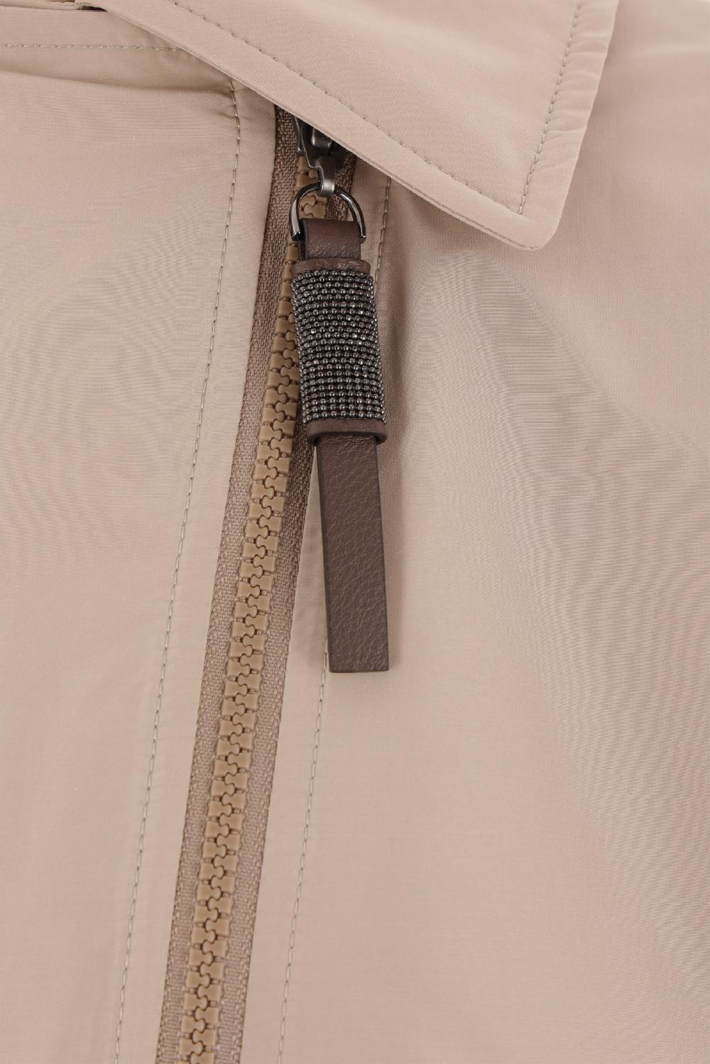 BRUNELLO CUCINELLI Giubbotto Imbottito In Cotone Tecnico Con Shiny Zipper Pull