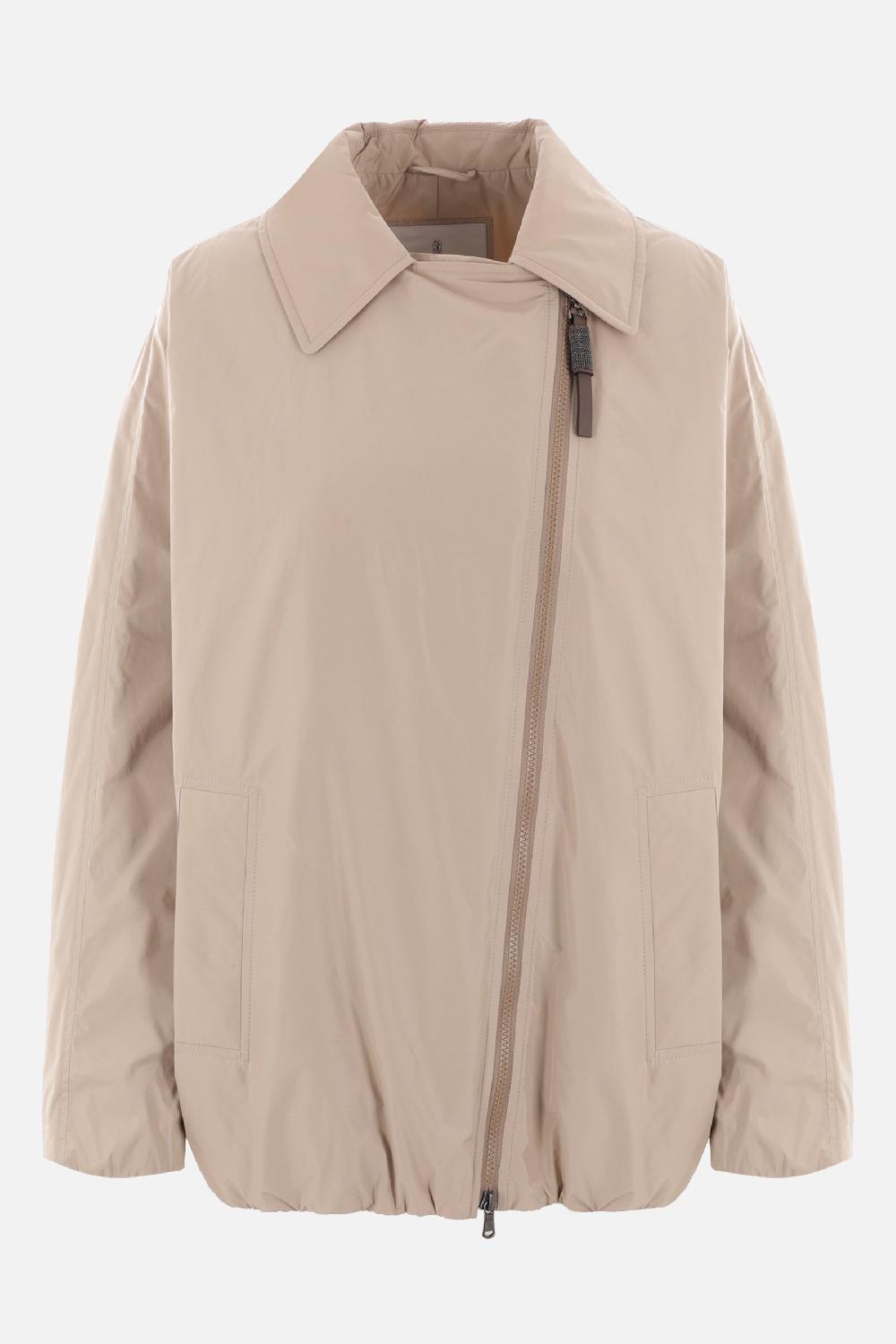 BRUNELLO CUCINELLI giubbotto imbottito in cotone tecnico con Shiny Zipper Pull