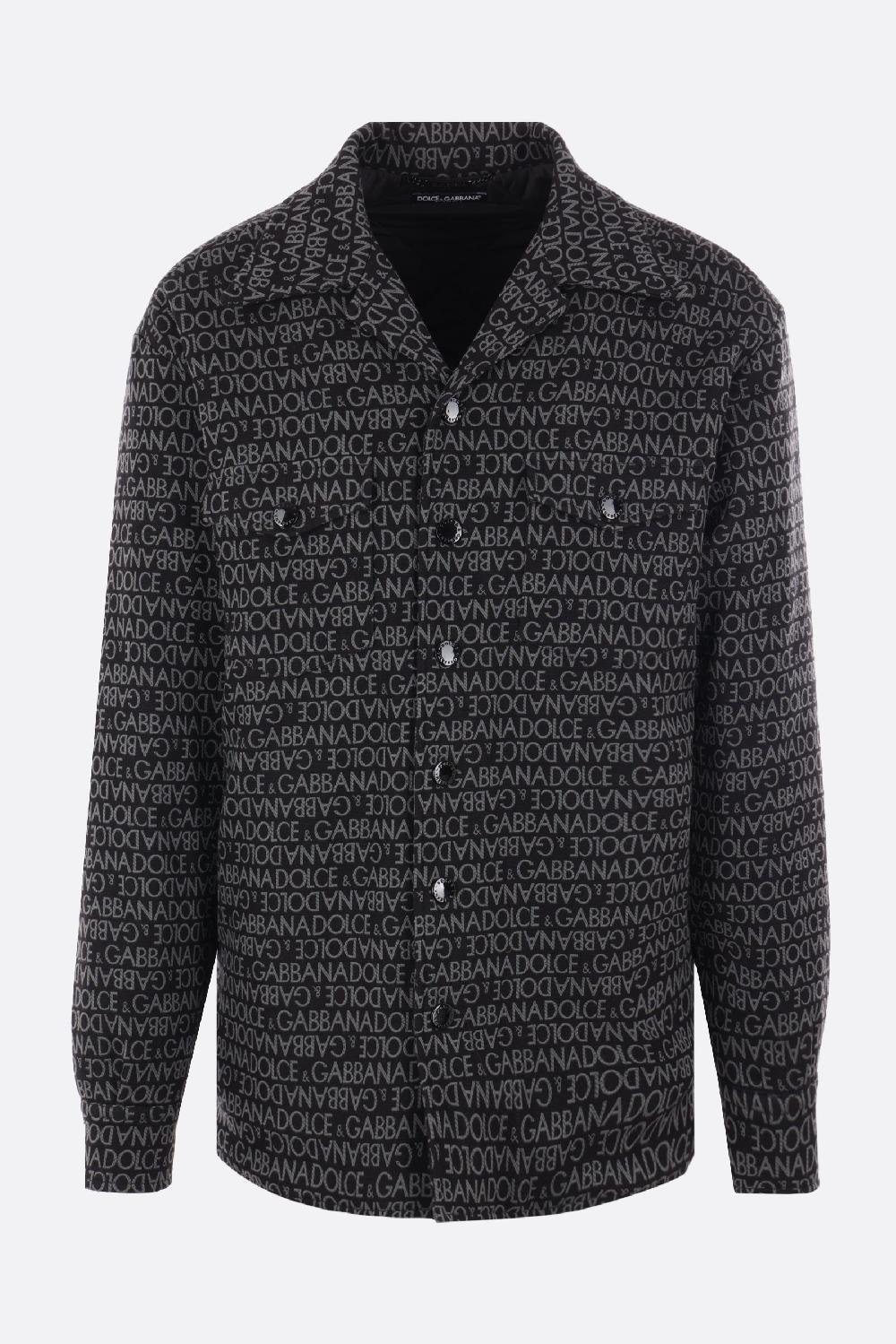 DOLCE & GABBANA giubbotto imbottito in jacqaurd logato