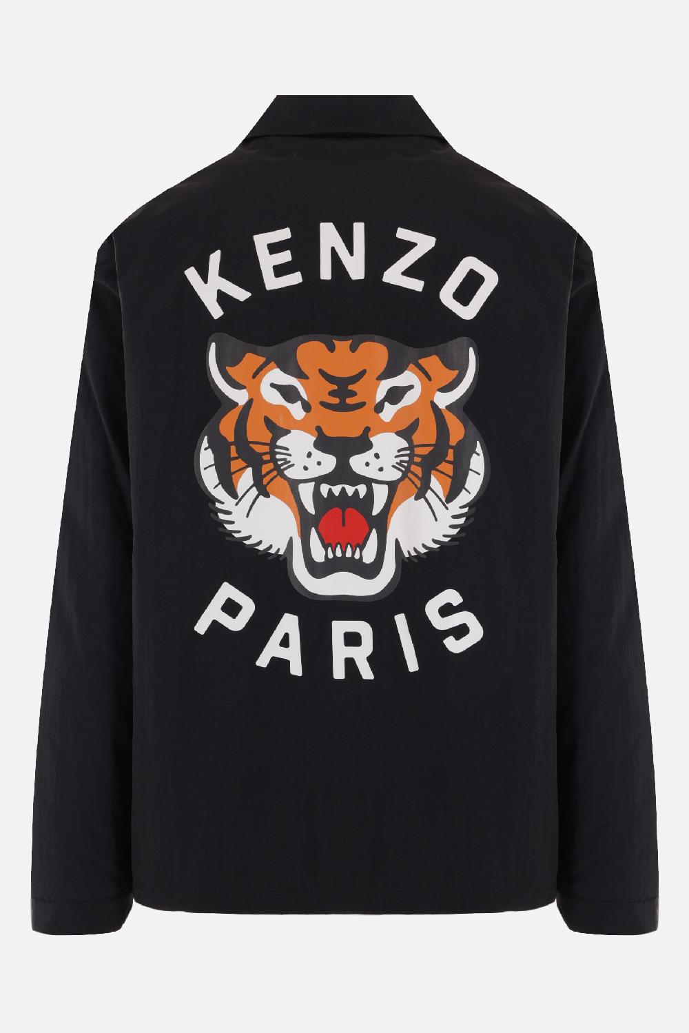 KENZO Giubbotto Imbottito In Nylon Stampa Logo Lucky Tiger