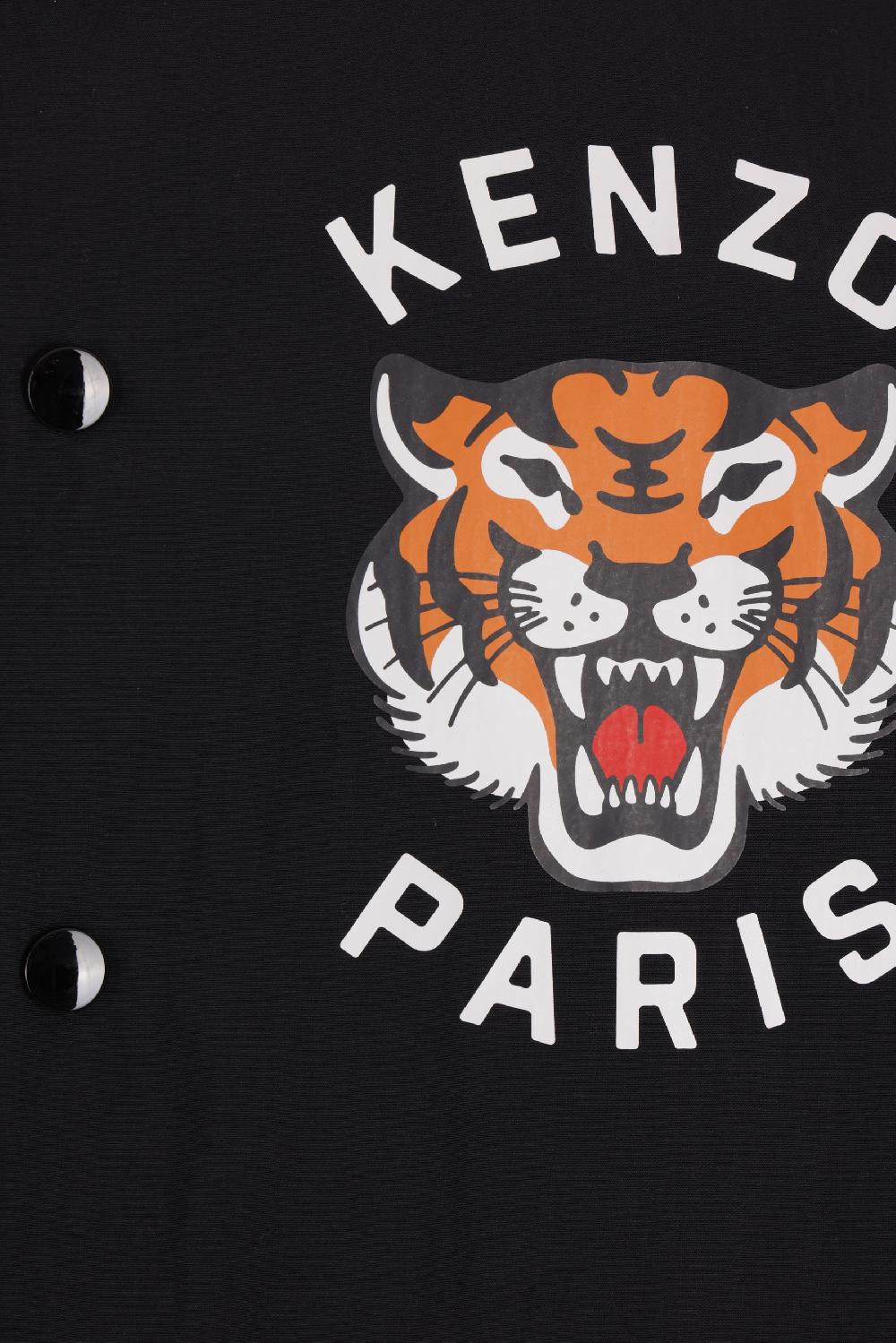 KENZO Giubbotto Imbottito In Nylon Stampa Logo Lucky Tiger