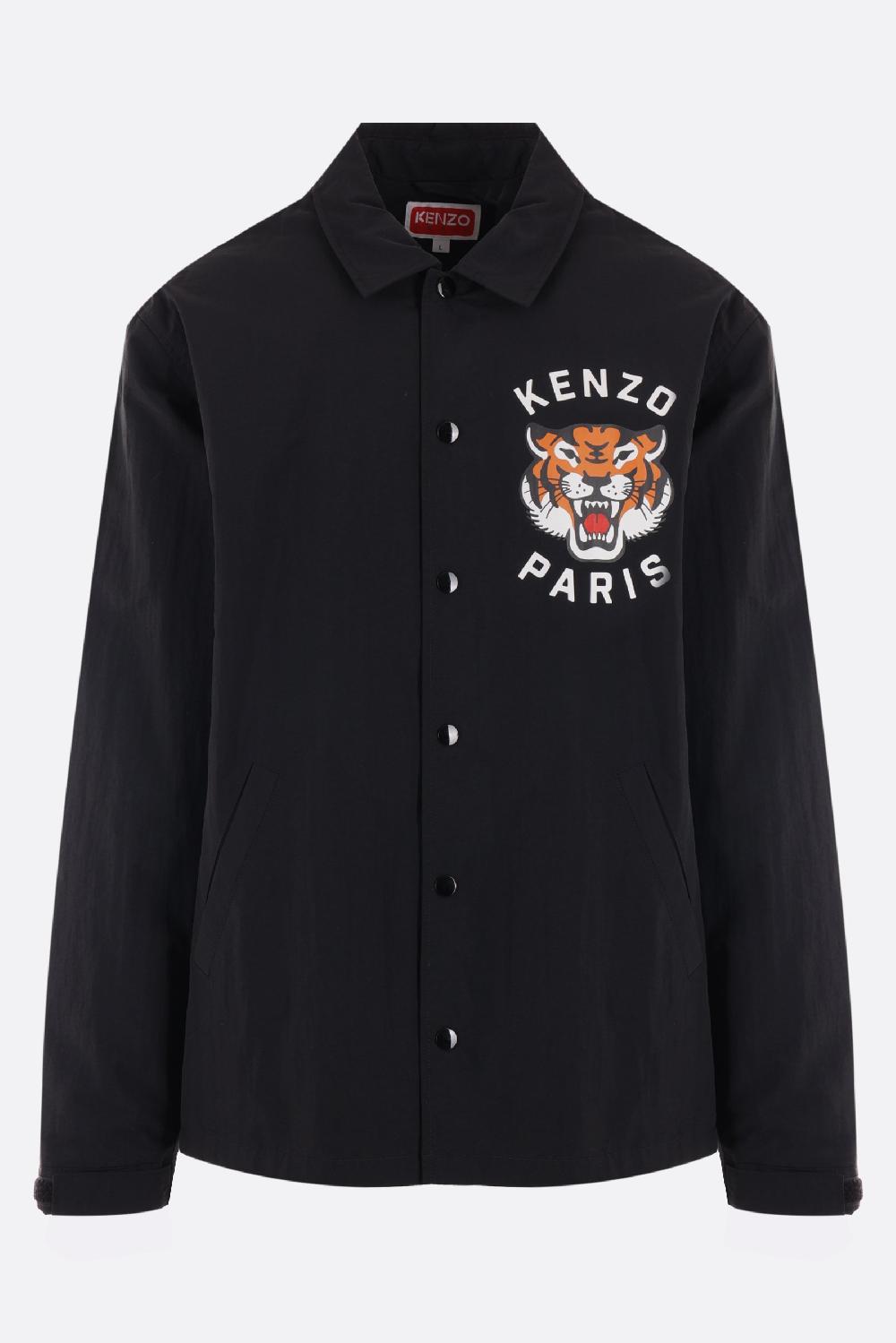 KENZO giubbotto imbottito in nylon stampa logo Lucky Tiger