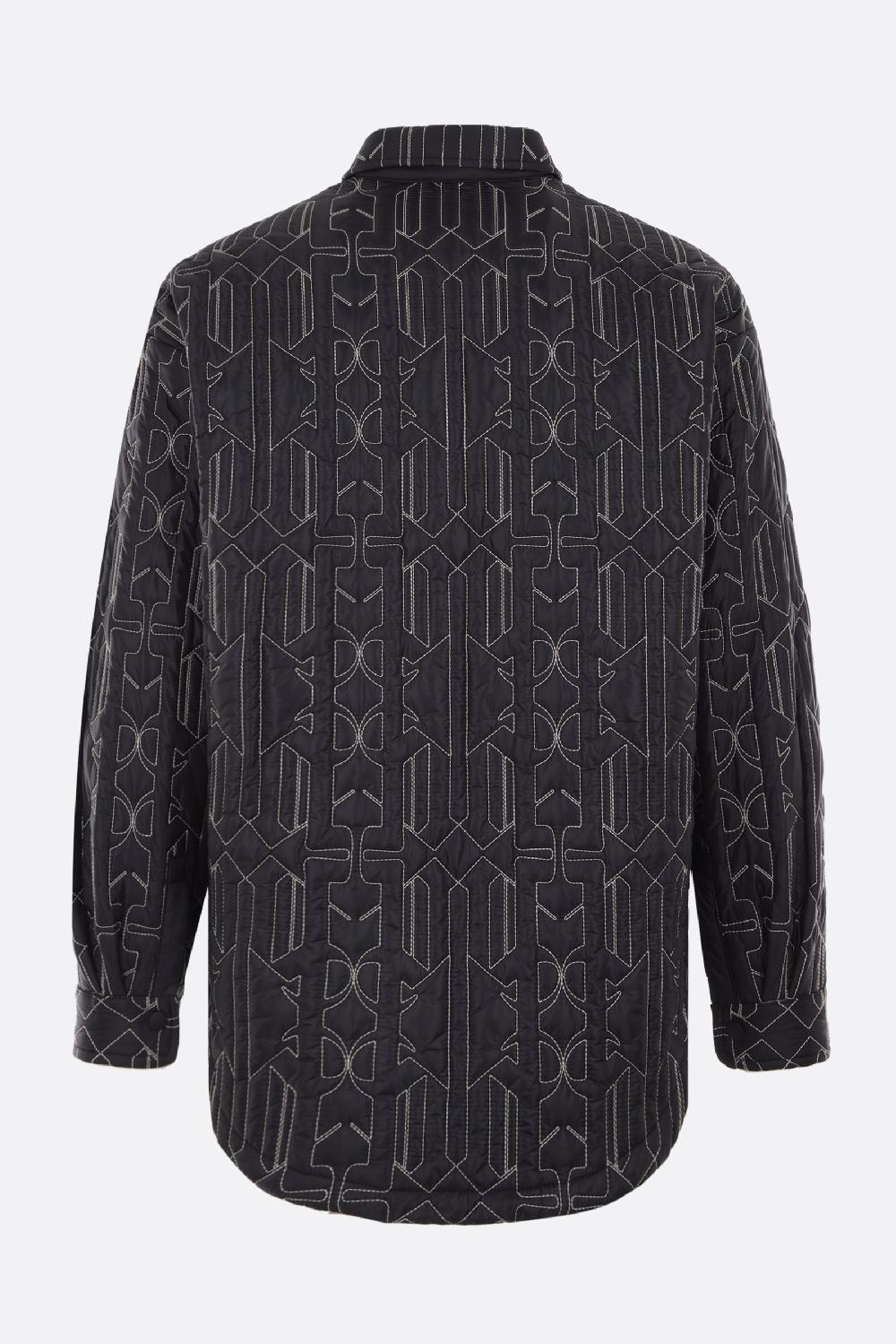 PALM ANGELS Giubbotto In Nylon Trapuntato All Monogram