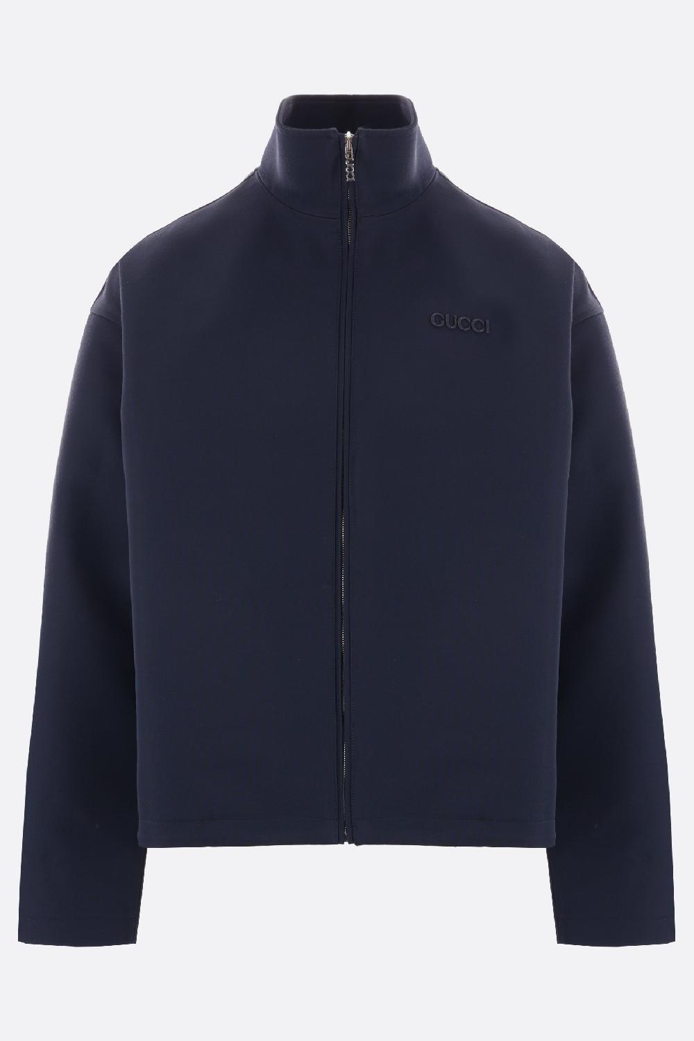 GUCCI giubbotto oversize in lana tecnica patch Gucci