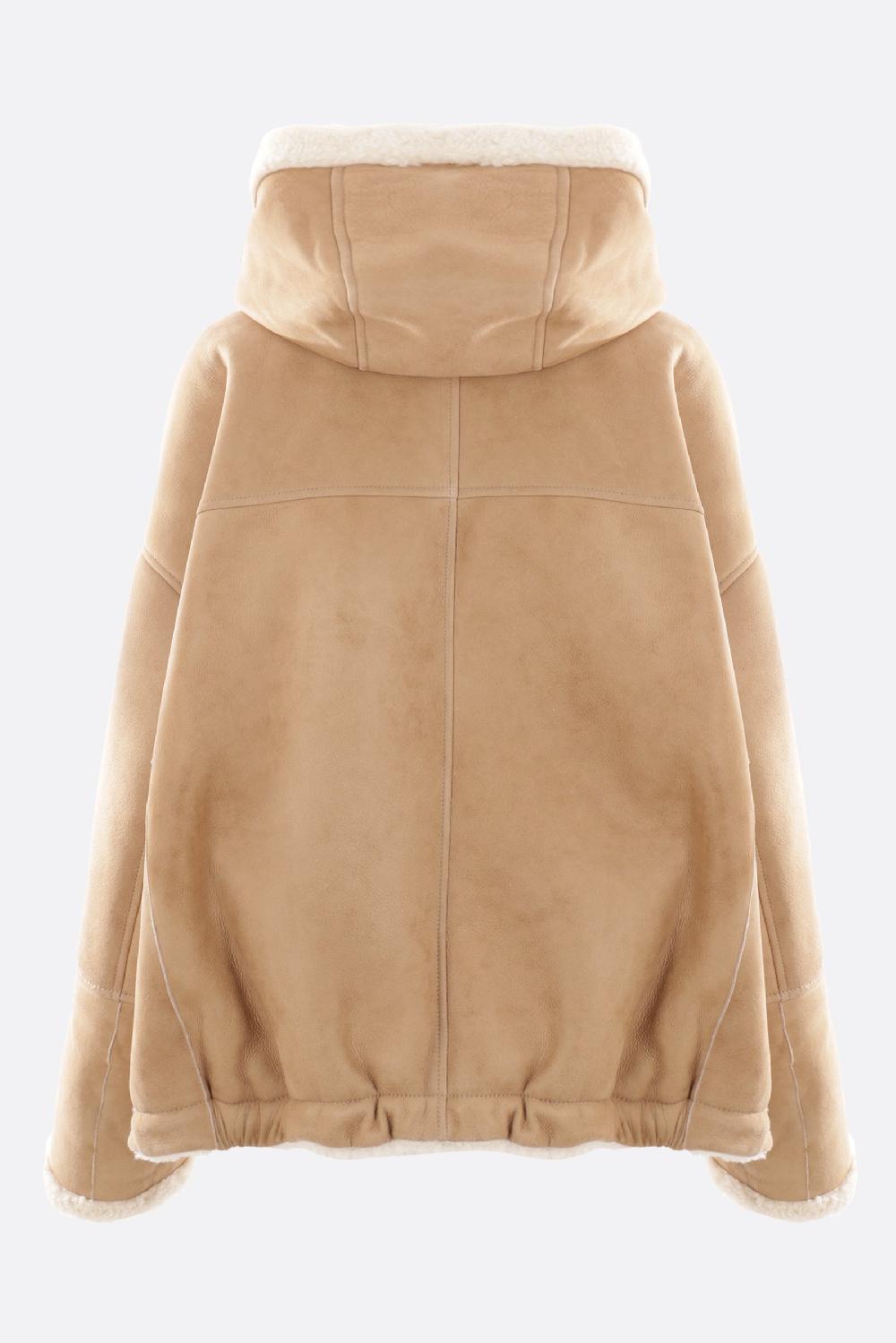 BRUNELLO CUCINELLI Giubbotto Reversibile In Shearling Con Cappuccio