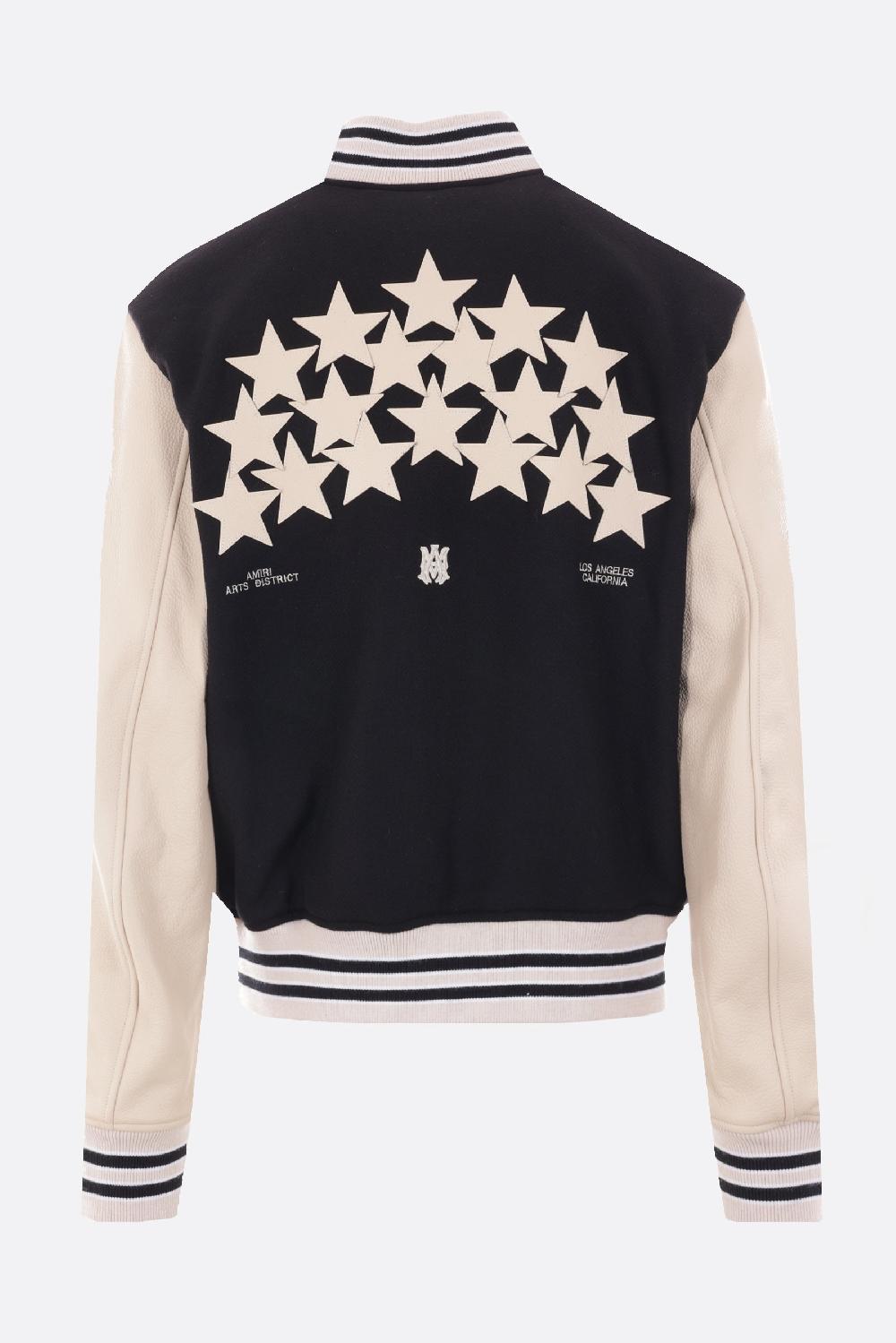 AMIRI Giubbotto Varsity Stars In Misto Lana E Pelle