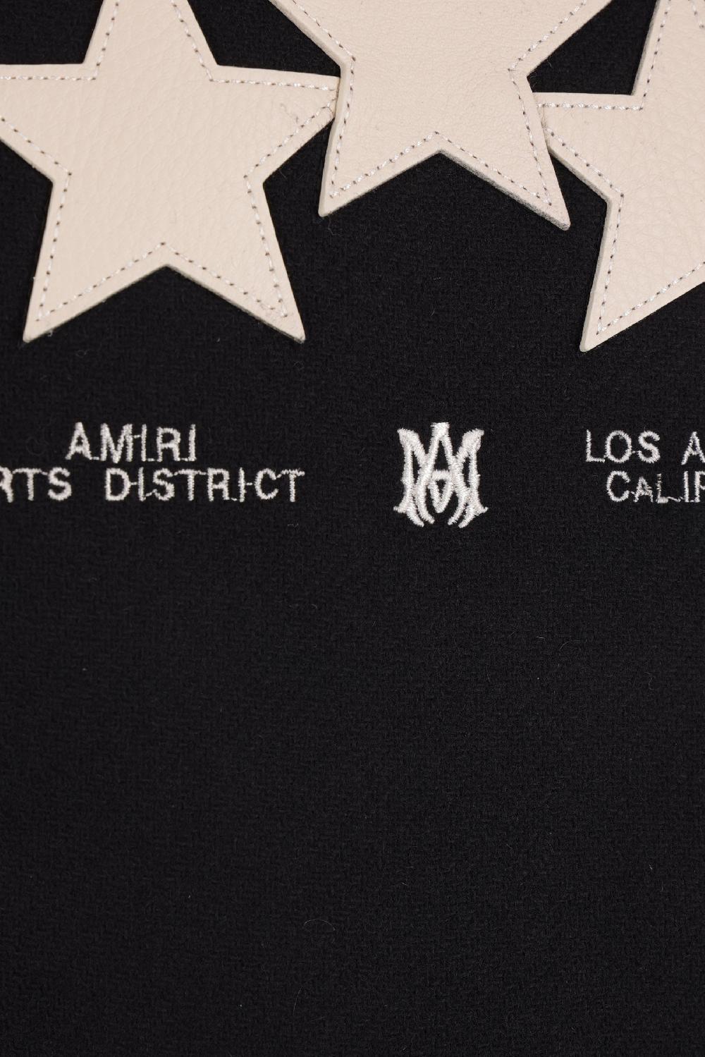 AMIRI Giubbotto Varsity Stars In Misto Lana E Pelle