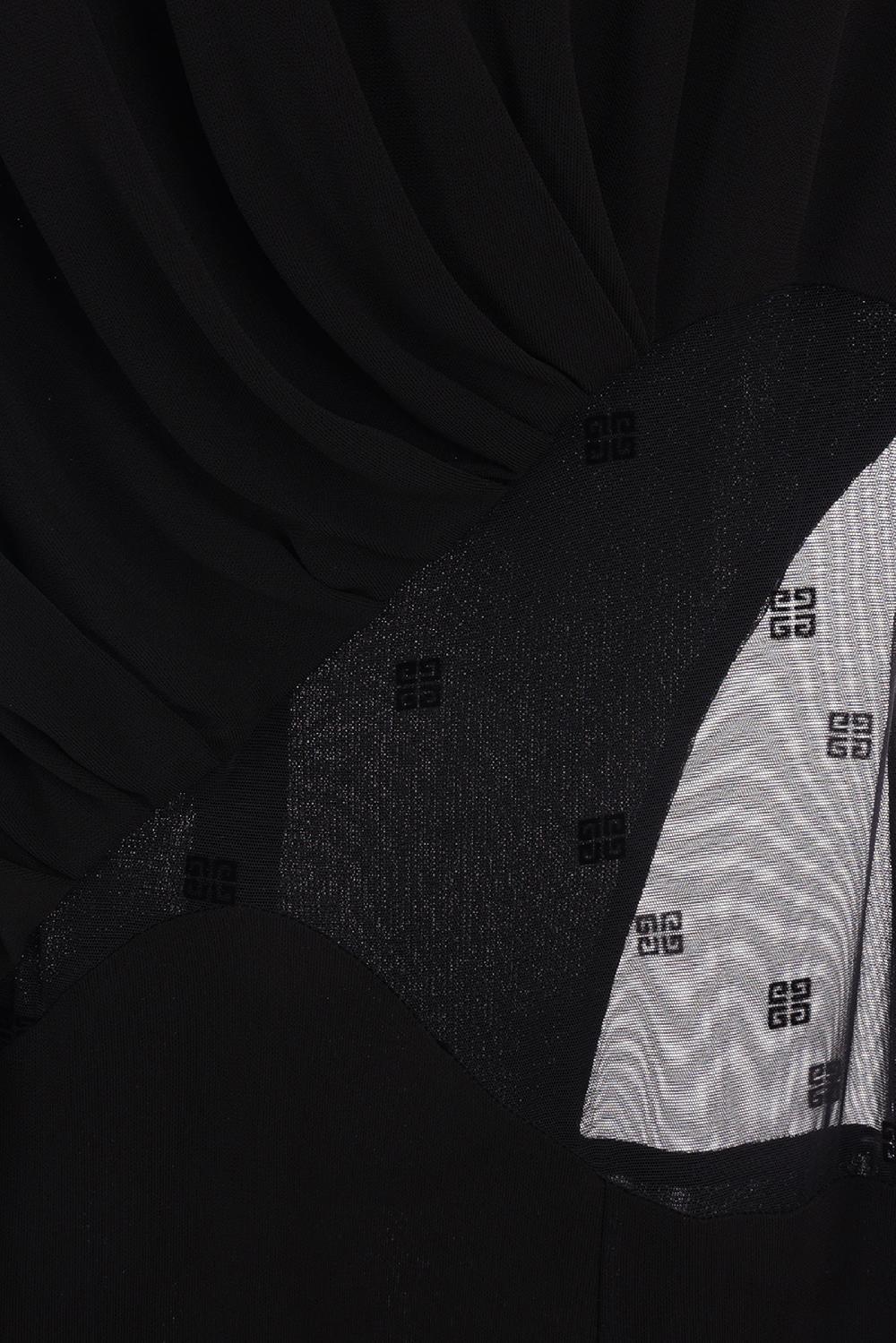 GIVENCHY Abito In Crepe E Rete 4G Floccato