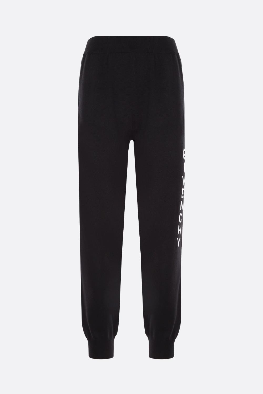 GIVENCHY pantalone jogging in maglia intarsio logo