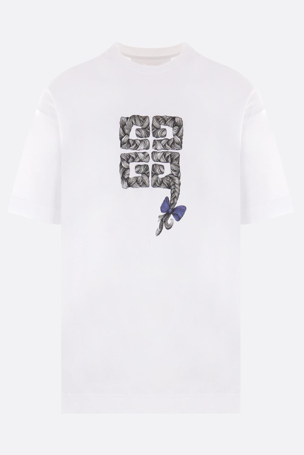 GIVENCHY t-shirt in cotone stampa treccia 4G