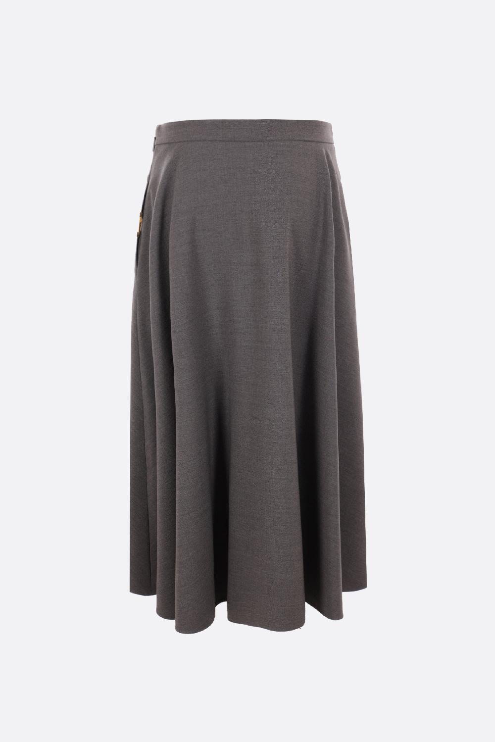 VALENTINO GARAVANI Gonna A Ruota In Active Gabardine