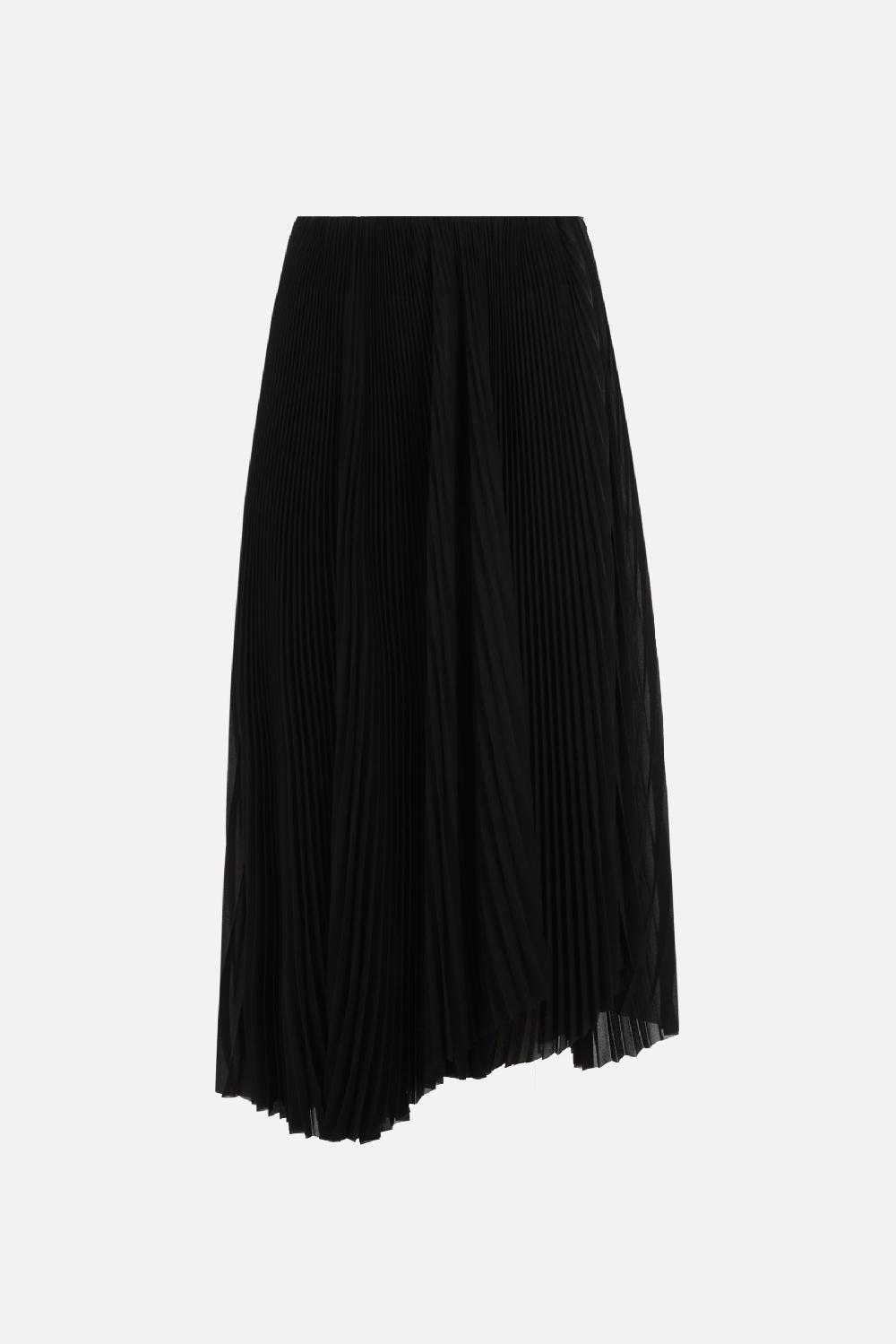 BALENCIAGA gonna midi asimmetrica in georgette plissé