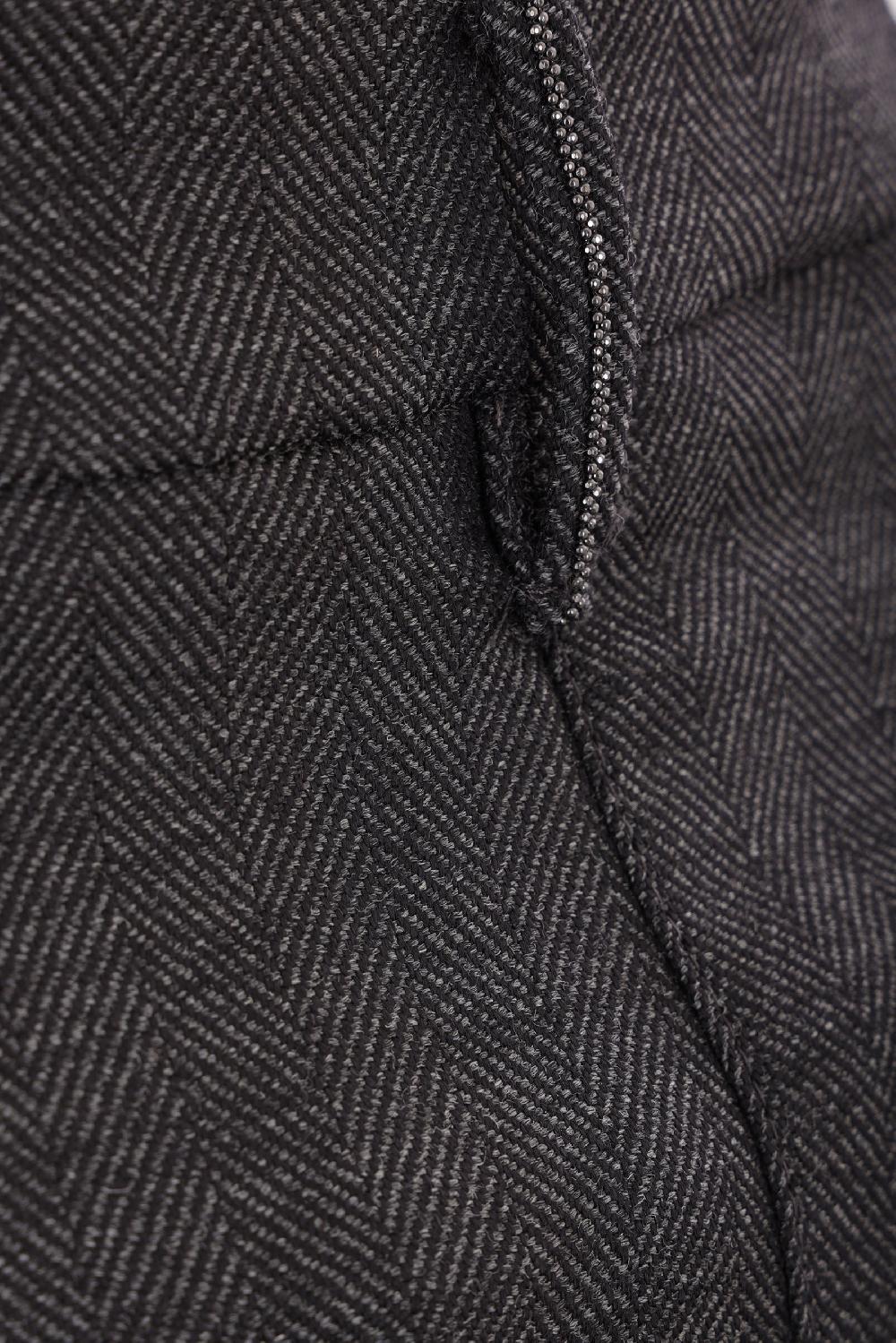 BRUNELLO CUCINELLI Gonna Sartorial Column In Lana Con Inserto Dazzling Feather