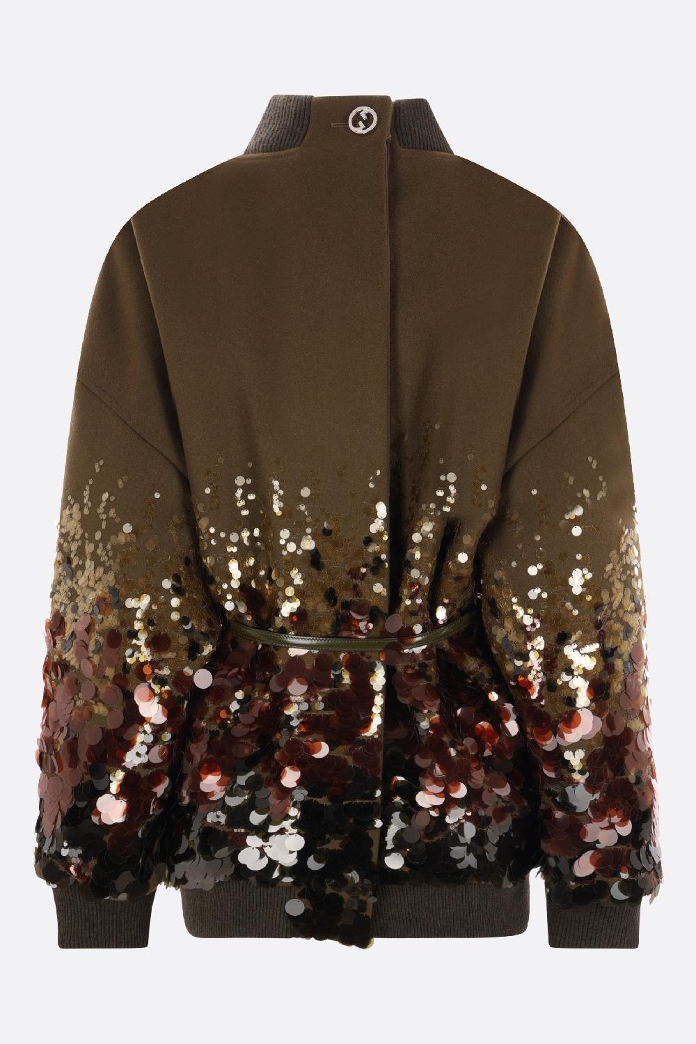 GUCCI Bomber Oversize In Lana Con Cintura