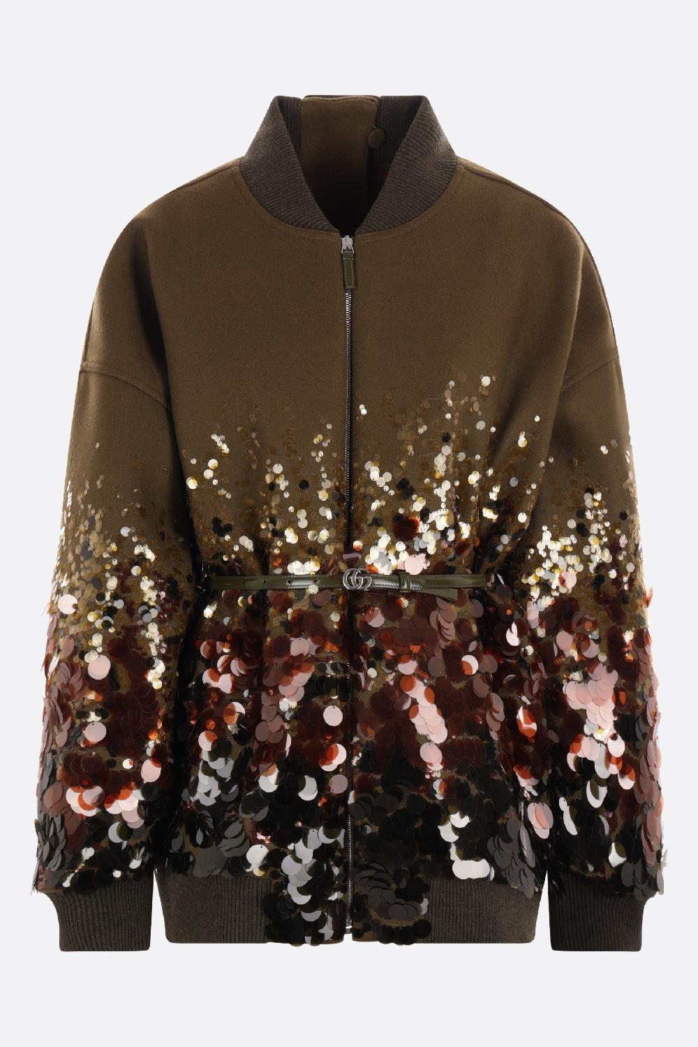 GUCCI Bomber Oversize In Lana Con Cintura