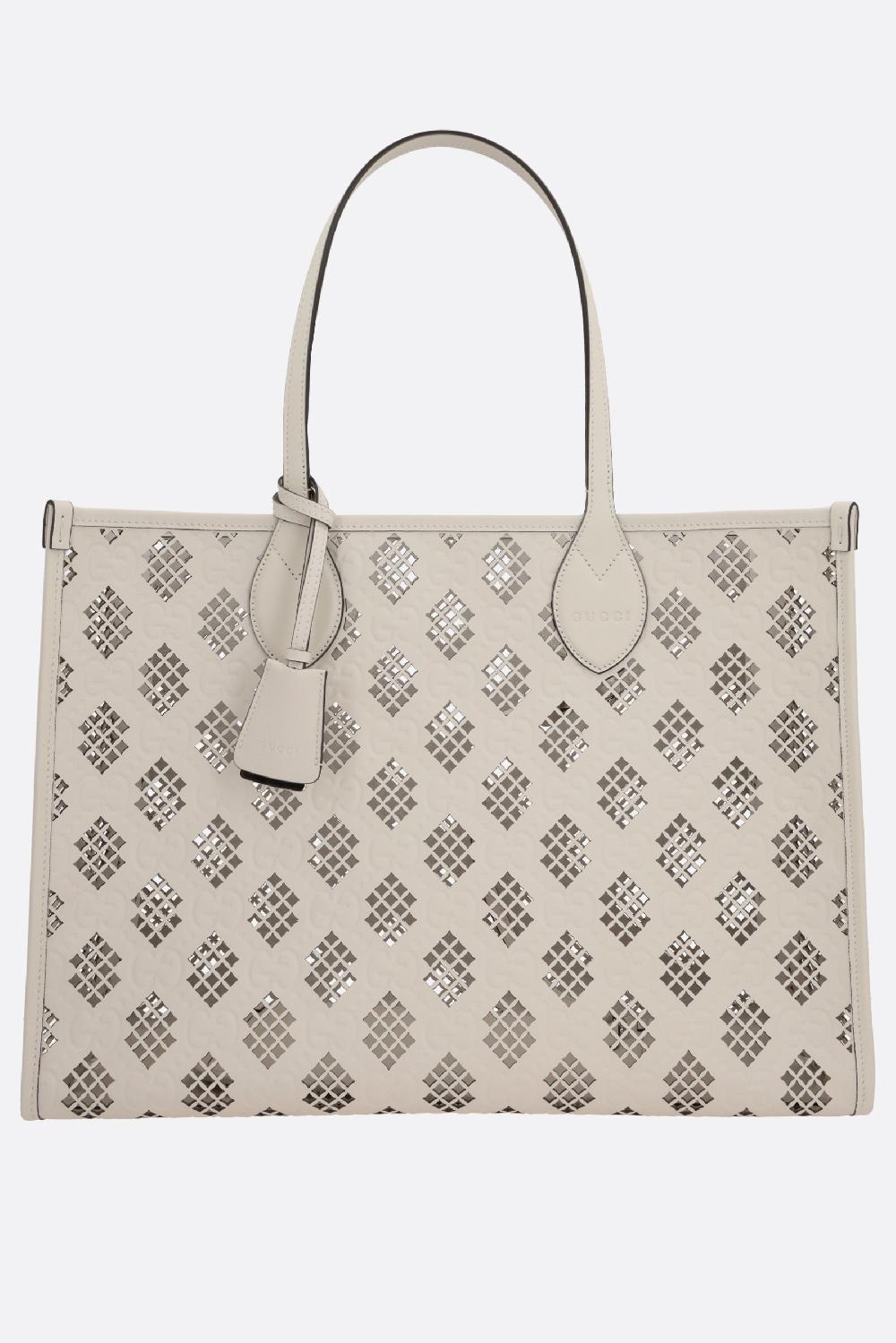 GUCCI borsa tote in pelle GG laser-cut