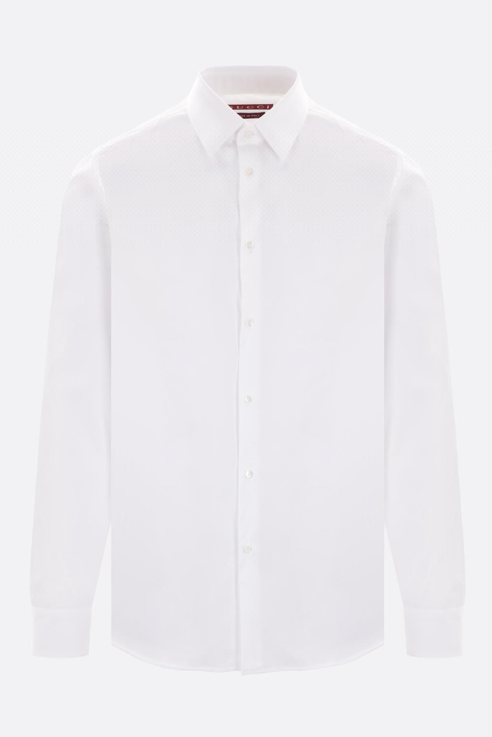 GUCCI camicia in popeline stretch ricamo ape